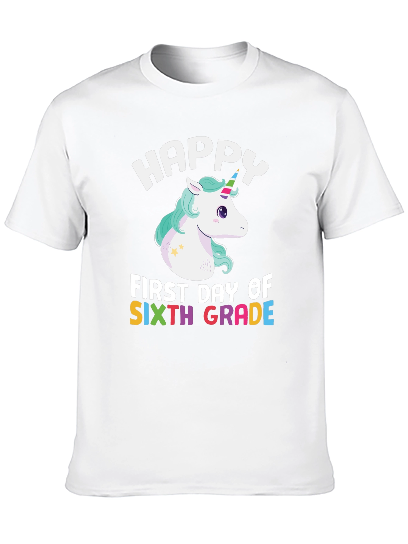 Black Happy 6th Grade Unicorn T-Shirt view 10
