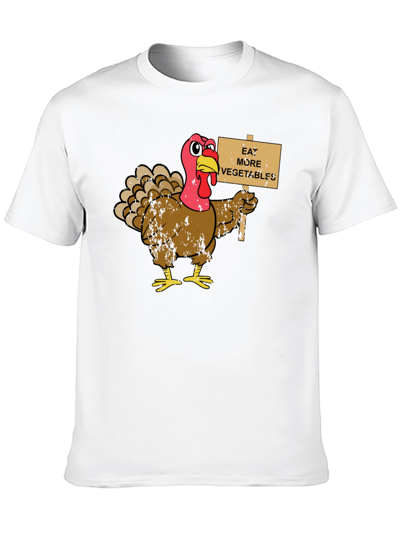 Black Eat More Vegetables Turkey Graphic T-Shirt view 10