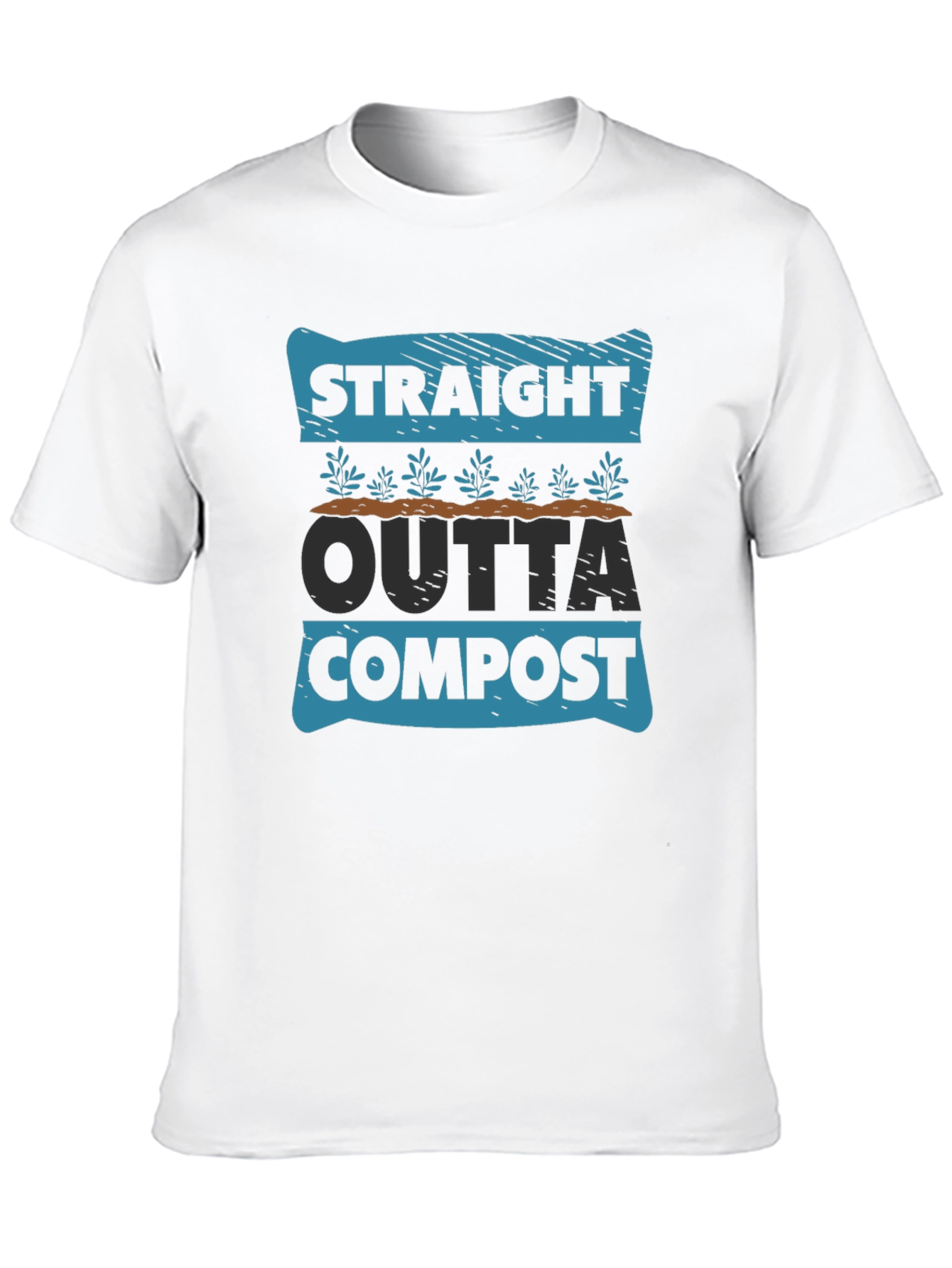 Black Straight Outta Compost T-Shirt - Garden Humor Tee view 10