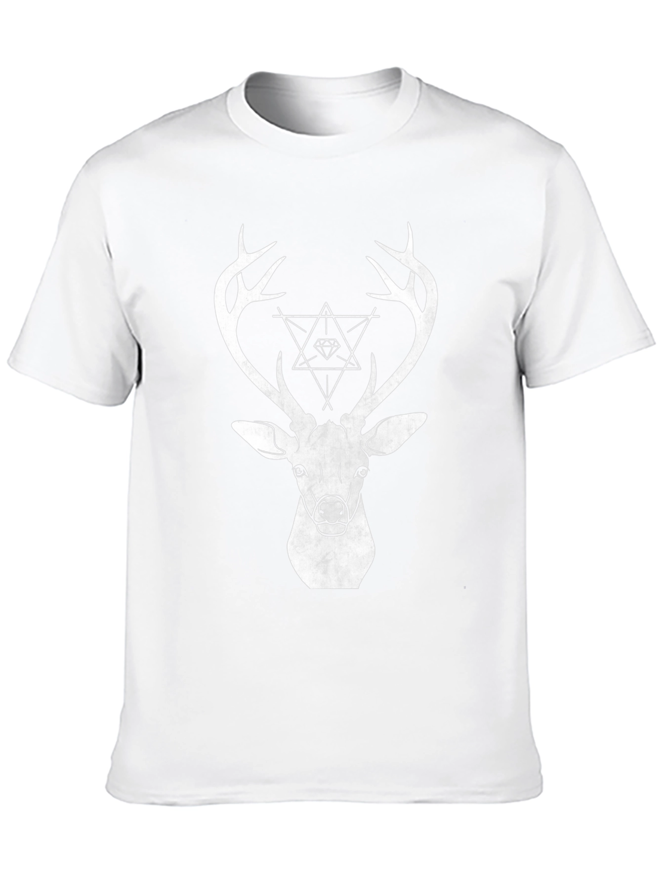 Black Geometric Deer Graphic T-Shirt view 10