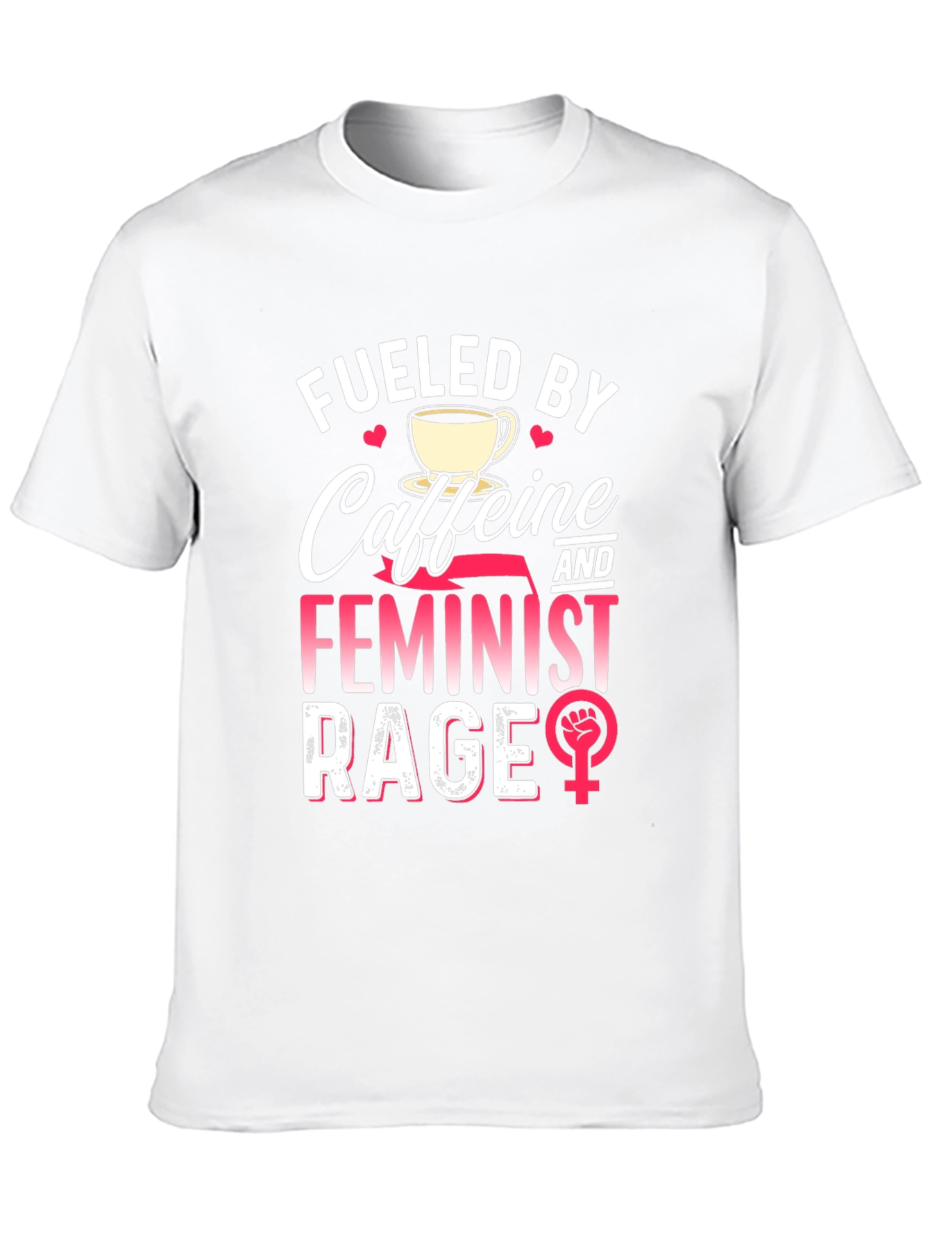 Black Fueled By Caffeine Feminist Rage Graphic Tee view 10