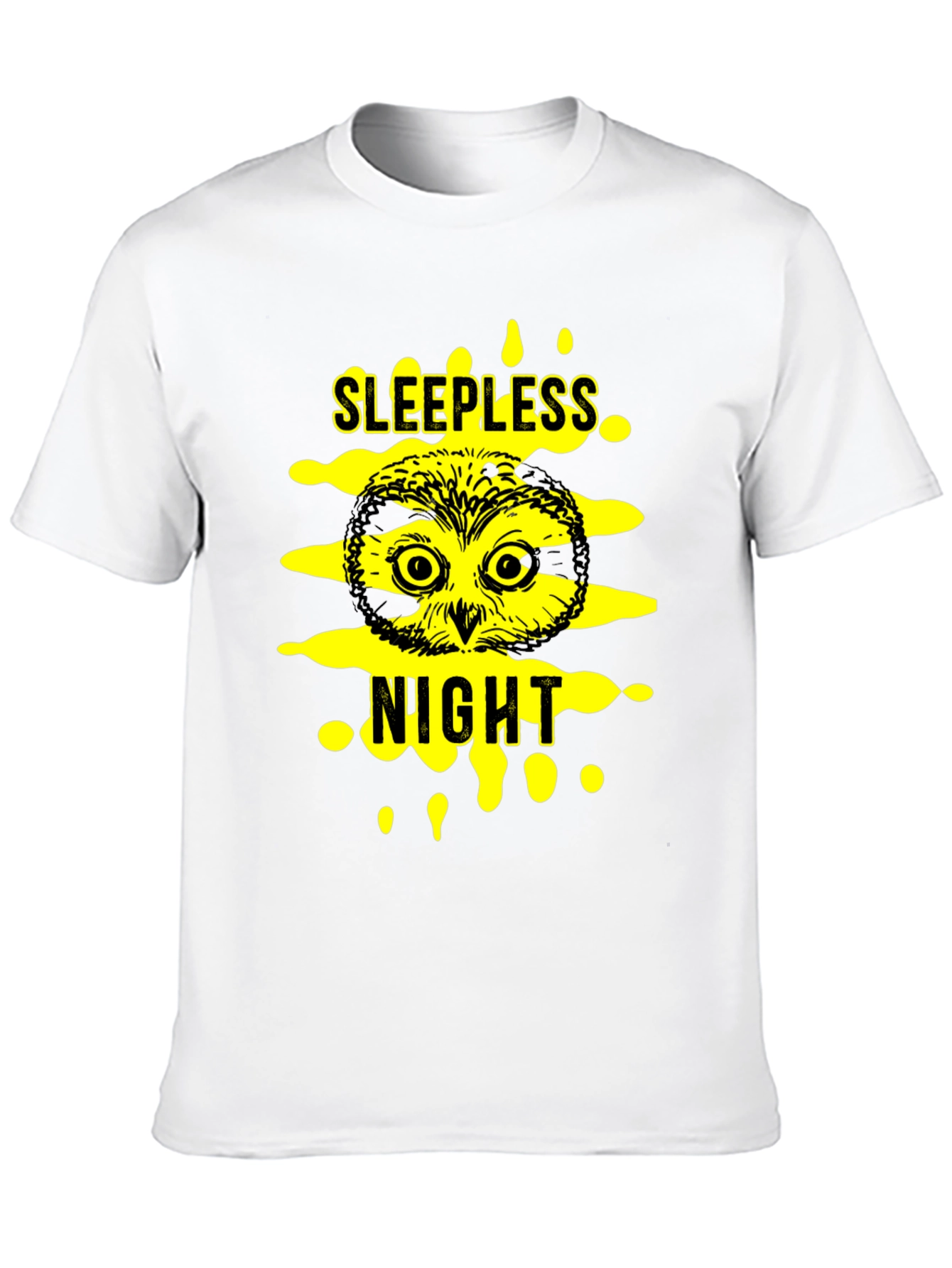 Black Sleepless Night Owl Black T-Shirt view 10