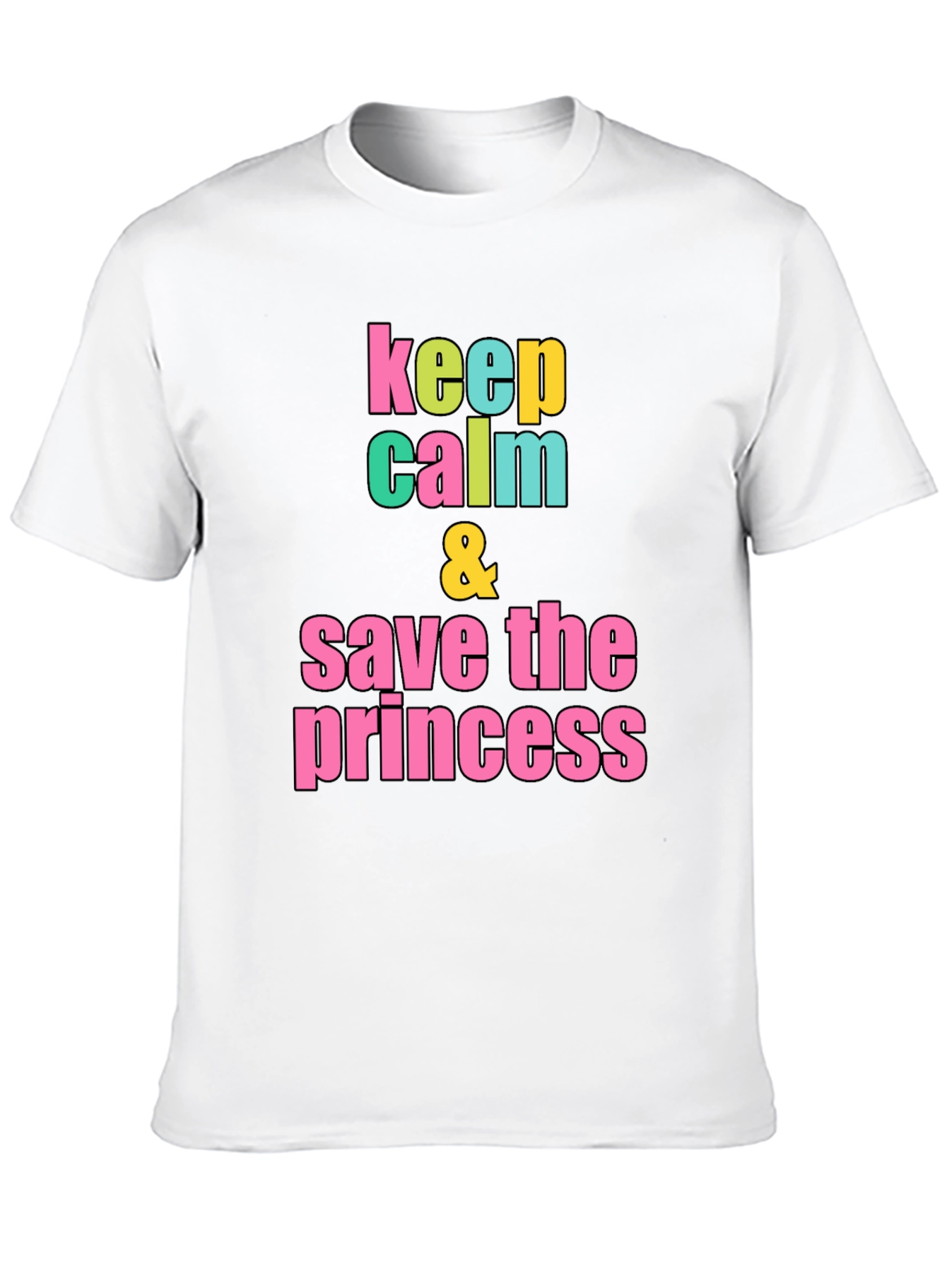 Black Keep Calm & Save the Princess Graphic T-Shirt view 10