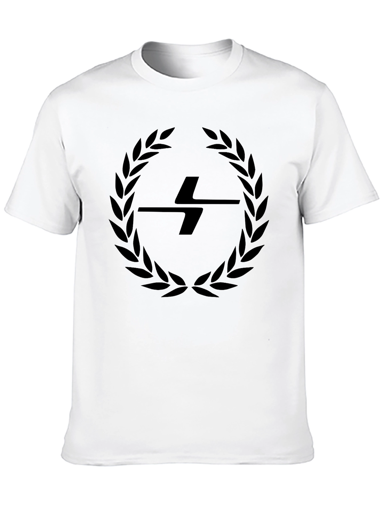 Black Black Graphic Tee with Laurel Wreath Design view 10