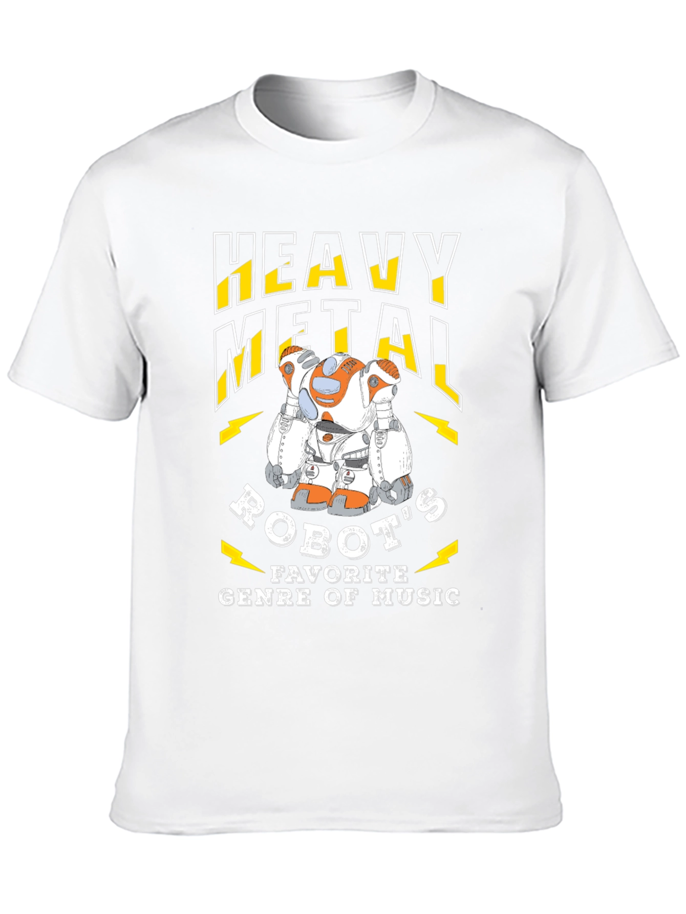 Black Heavy Metal Robot Music Fan T-Shirt view 10