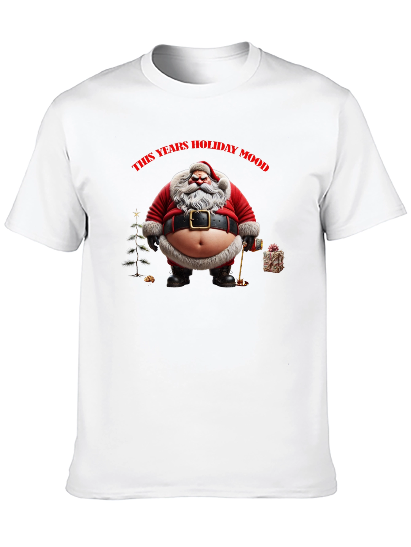 Black Holiday Santa T-Shirt view 10