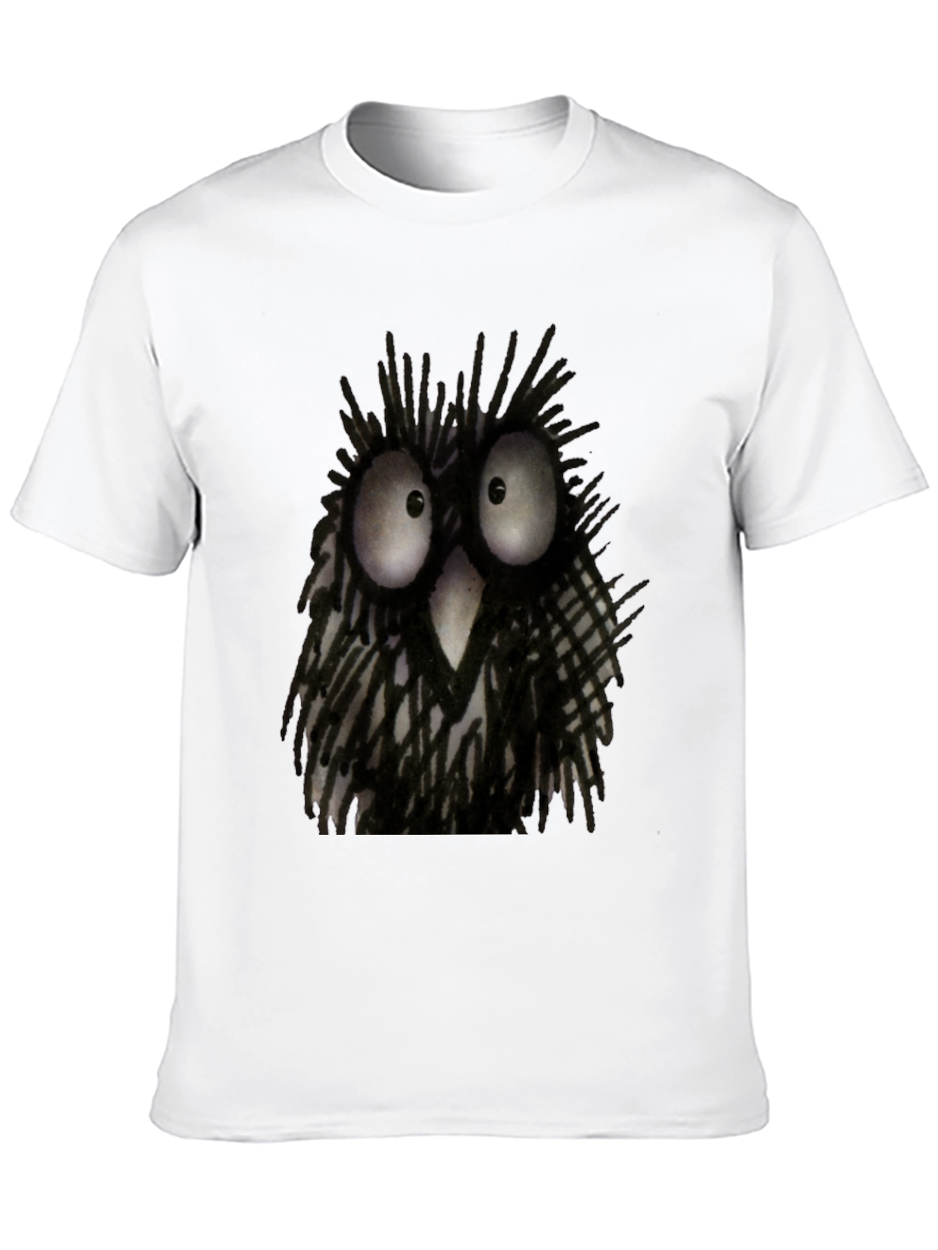 Black Whimsical Owl Graphic Tee - Black Unisex T-Shirt view 10