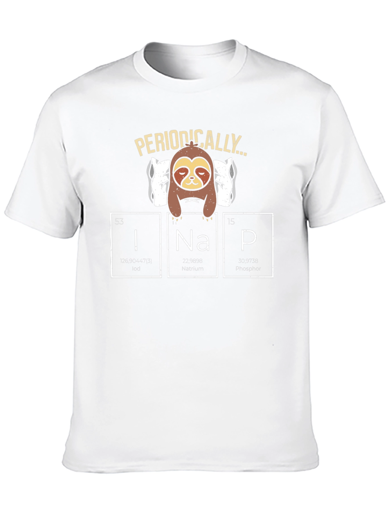 Black Periodically Nap Sloth Science T-Shirt view 10