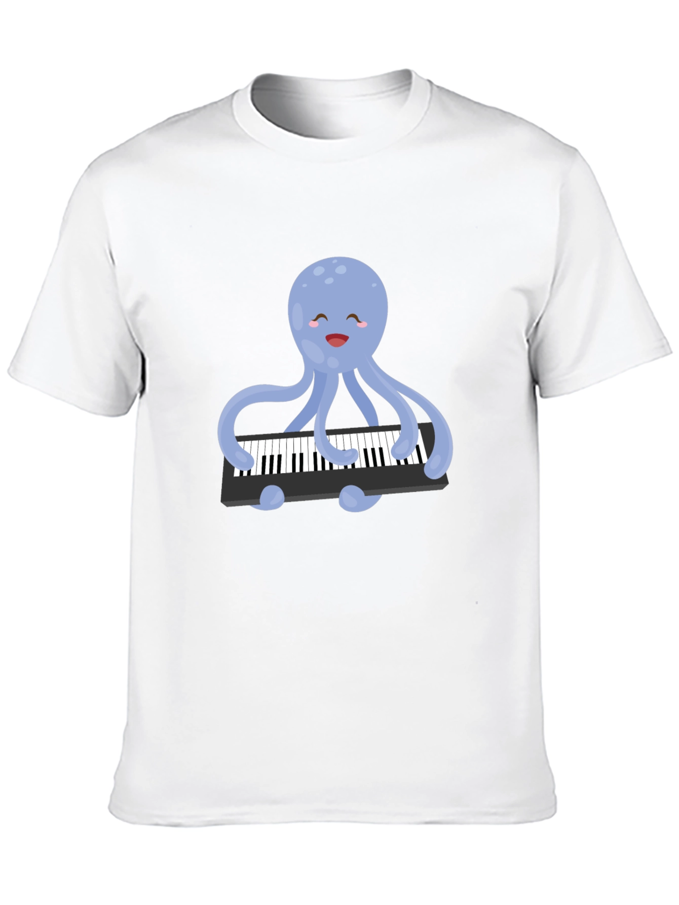 Black Octopus Playing Piano T-Shirt - Unique Design! view 10