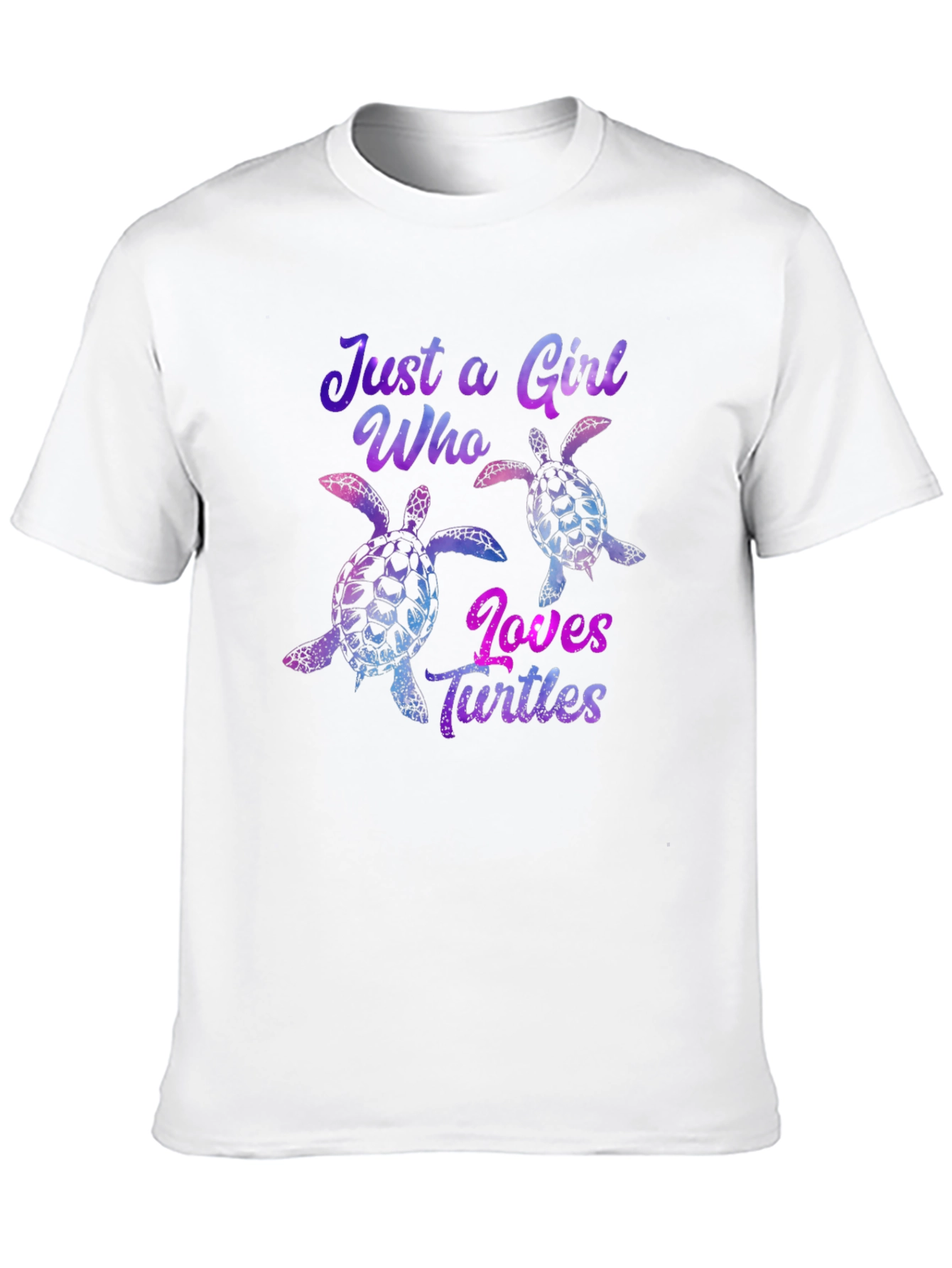 Black Just a Girl Who Loves Turtles Black T-Shirt view 10