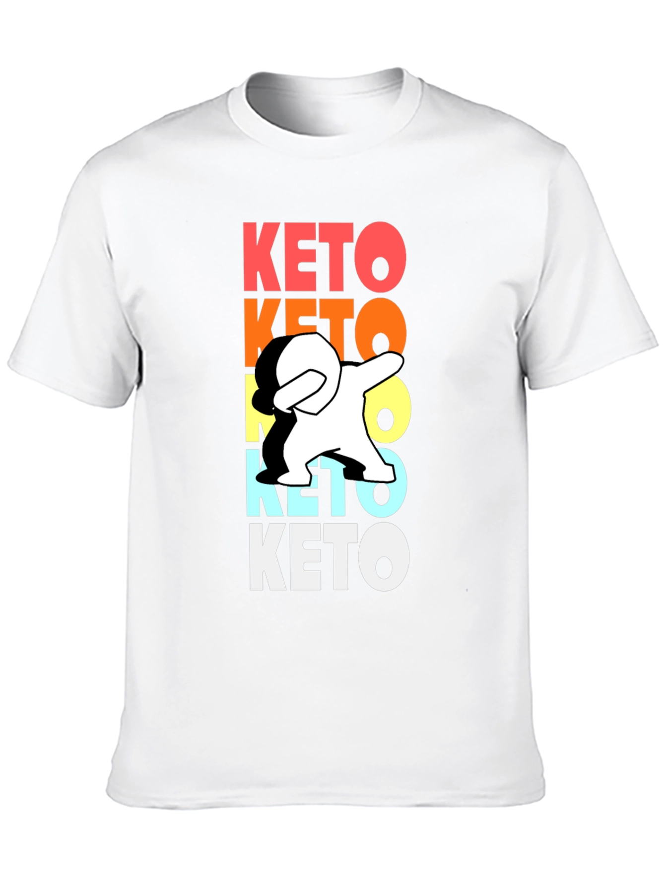 Black Keto Dab Funny Graphic T-Shirt view 10