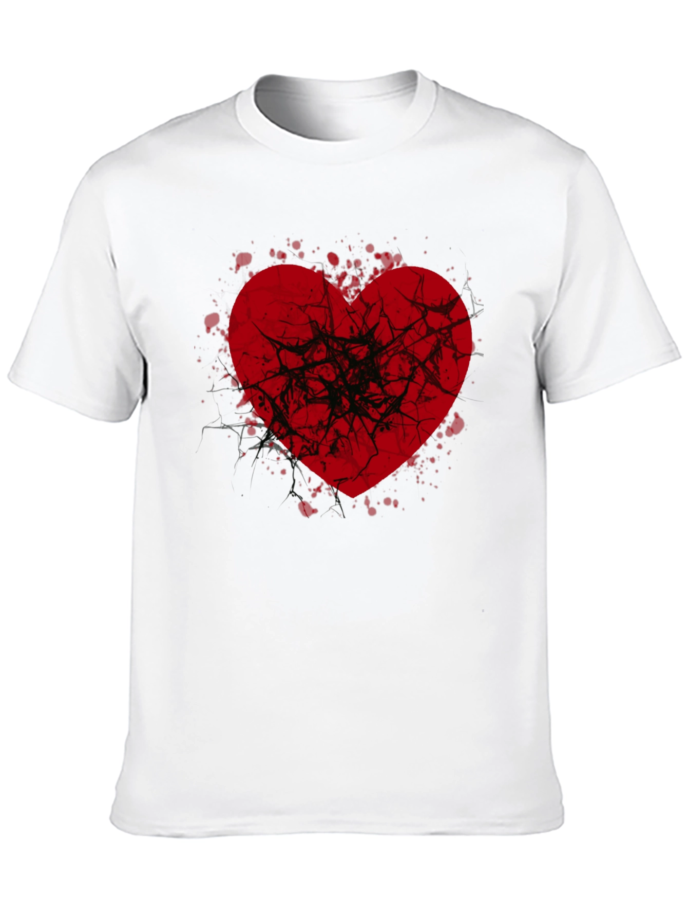 Black Broken Heart Graphic Tee - Black Casual Shirt view 10
