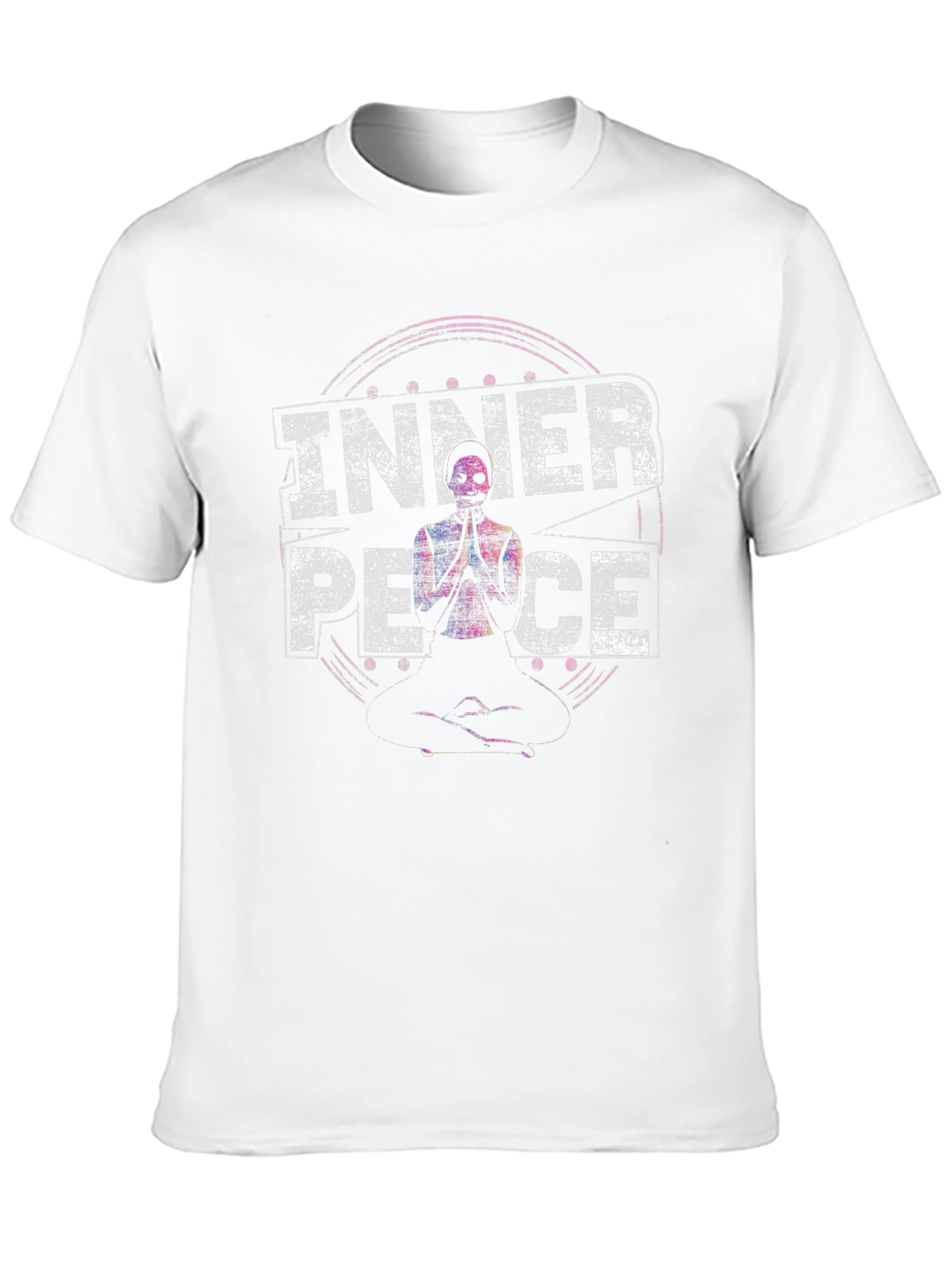 Black Inner Peace Graphic Tee - Meditating Skeleton view 10