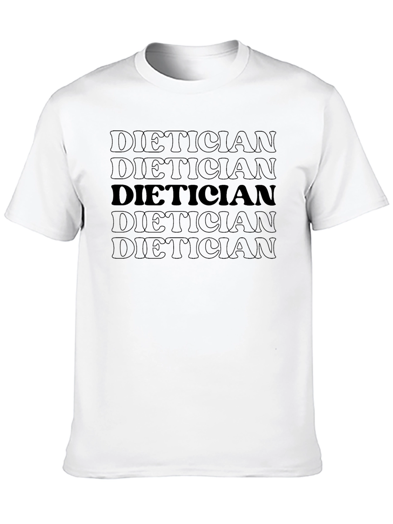 Dietician Text Graphic Print Crew Neck T-Shirt - 10