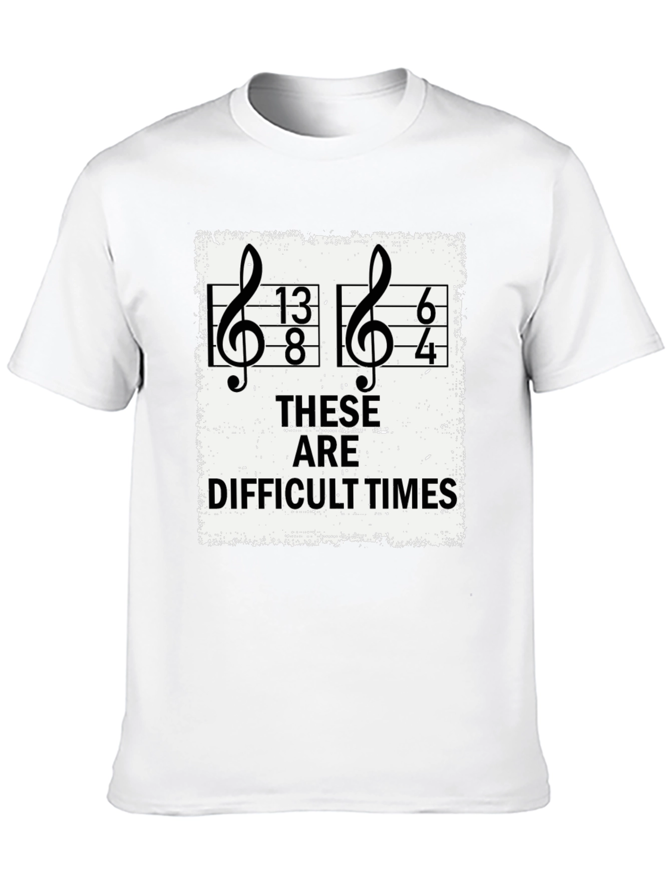 Black Difficult Times Music Pun T-Shirt view 10