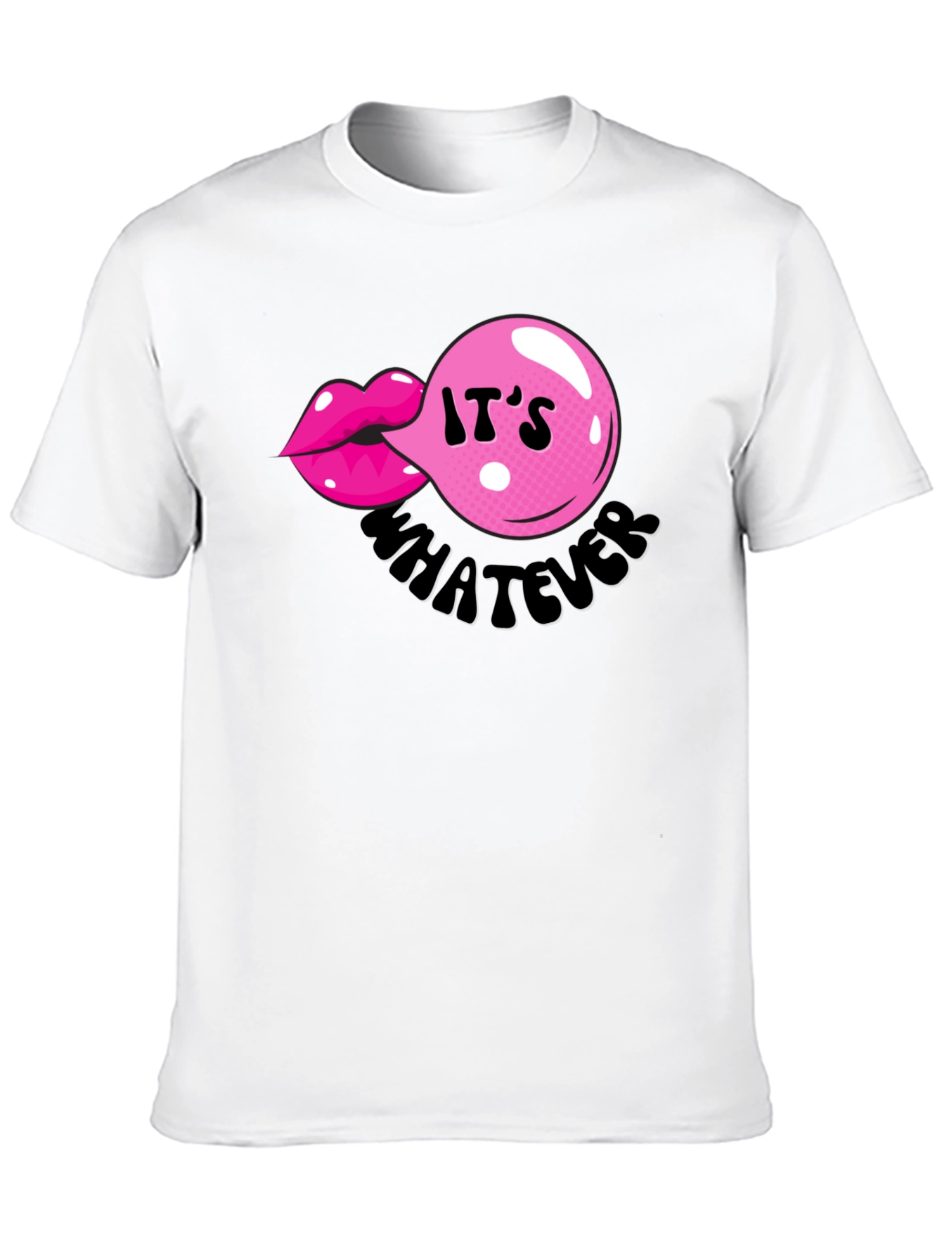 It's Whatever Bubble Gum Lip T-Shirt - 10
