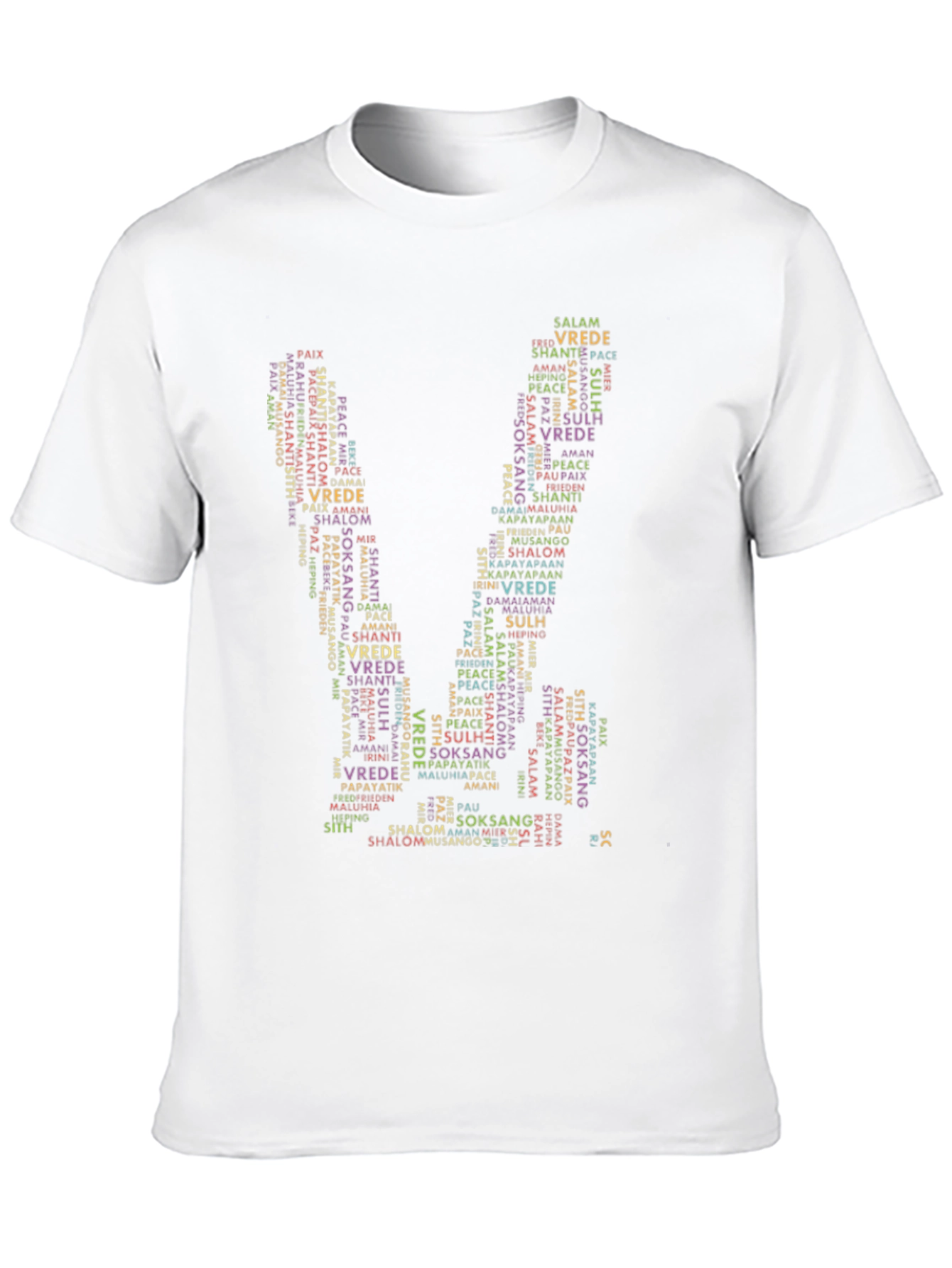 Black Peace Word Cloud T-Shirt view 10
