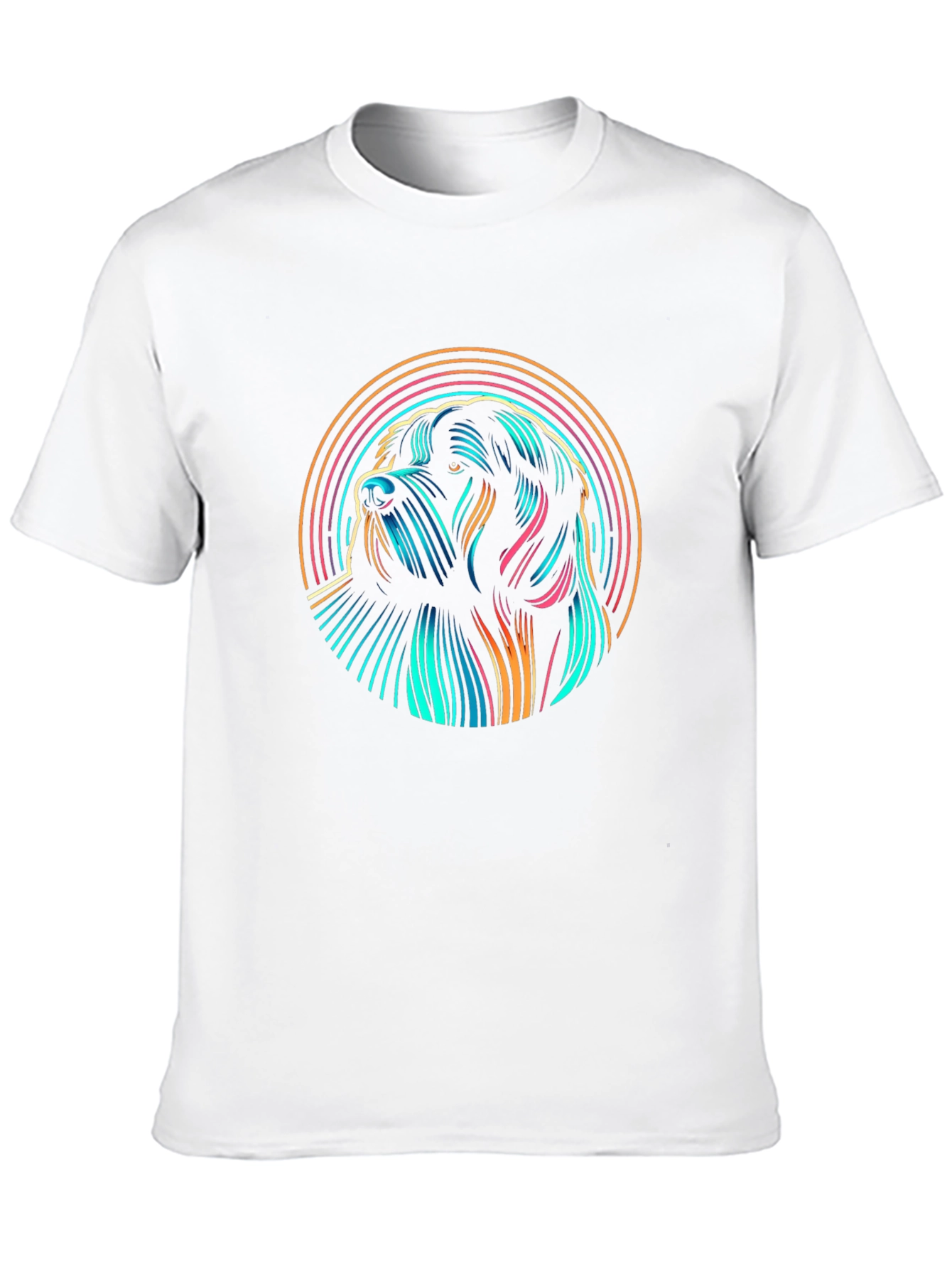 Black Neon Dog Graphic Black T-Shirt view 10