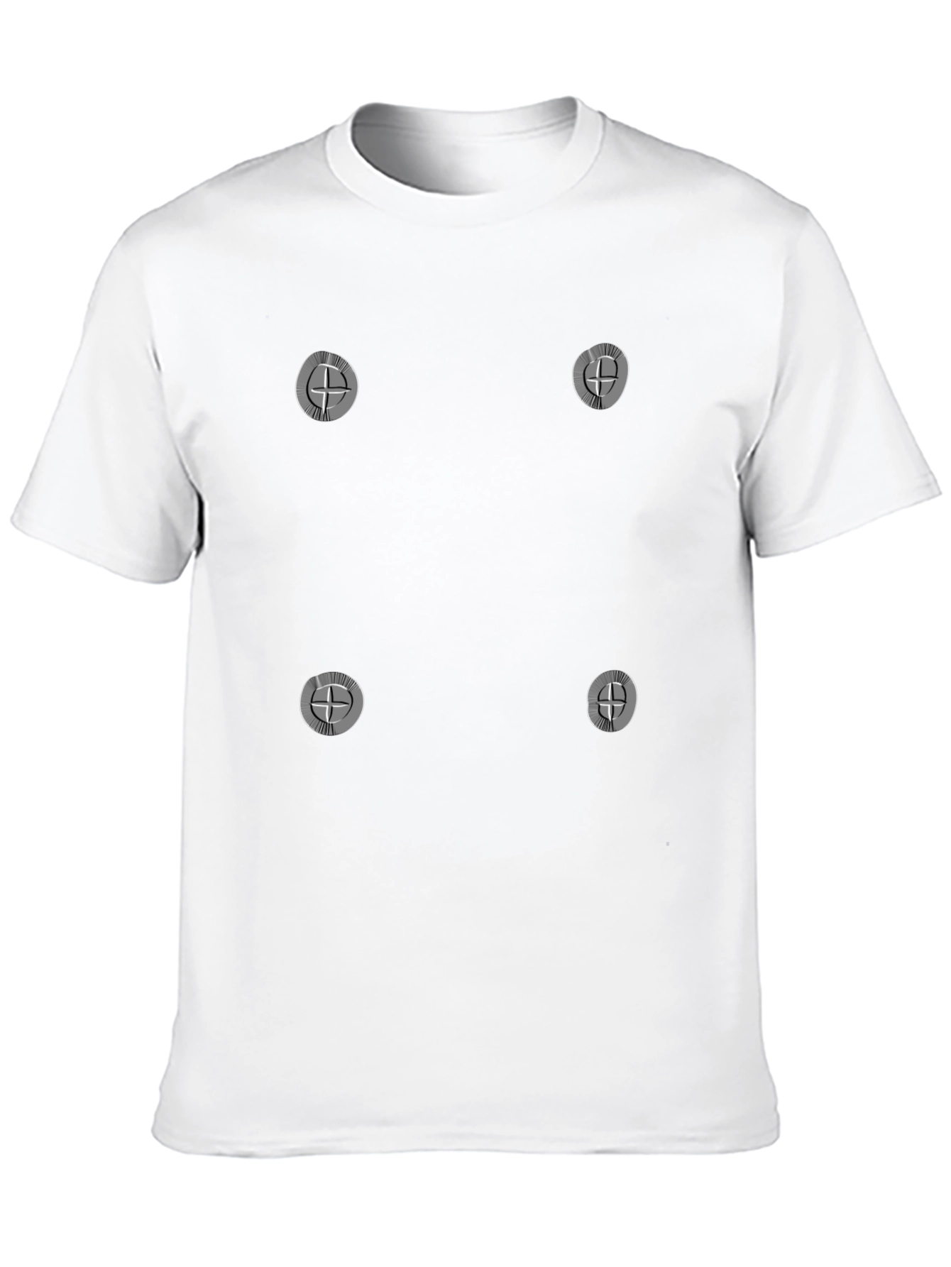 Black Men's Black T-Shirt with Silver Cross Symbols view 10