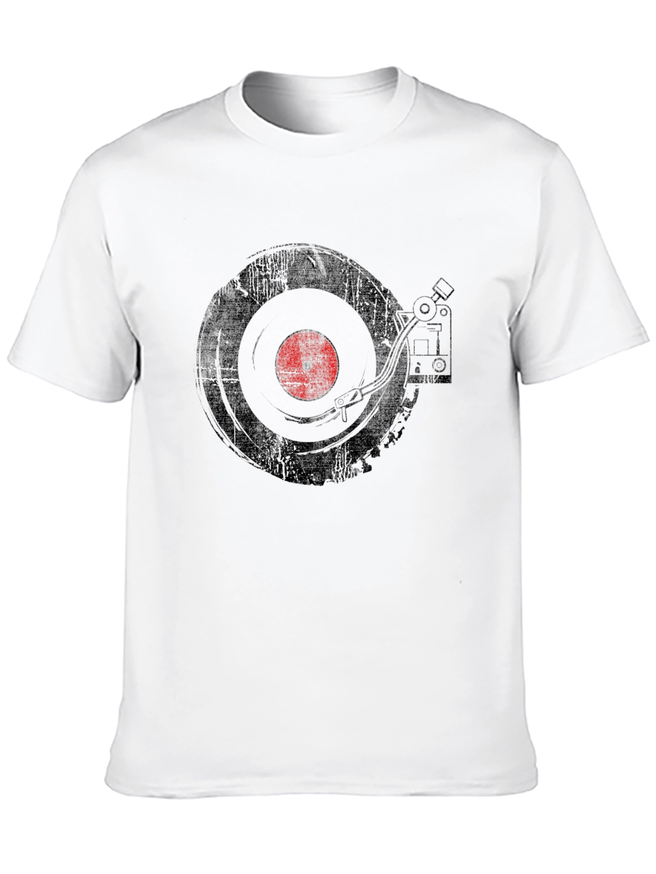 Black Vintage Record Player Graphic Tee - Black view 10