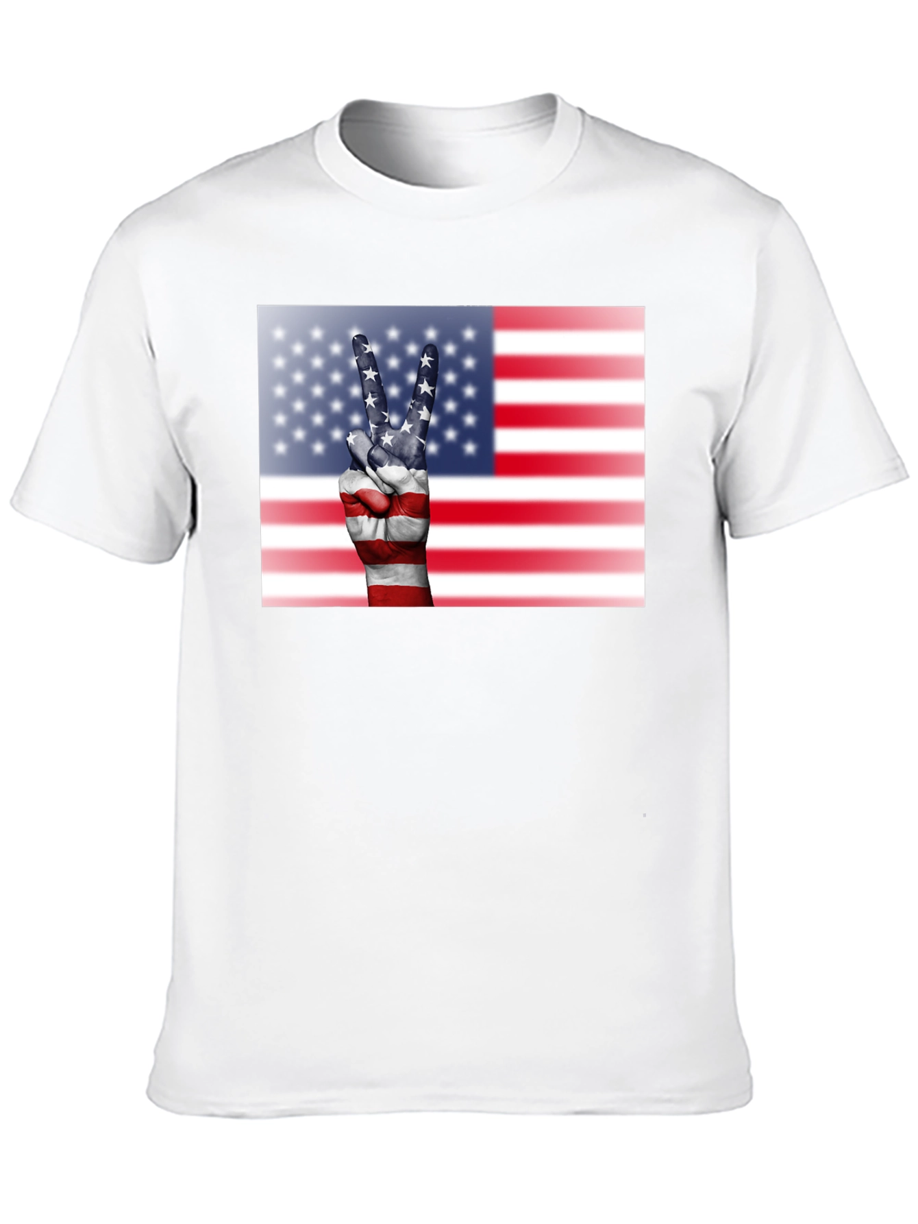 USA Flag Peace Sign Graphic Tee - 10