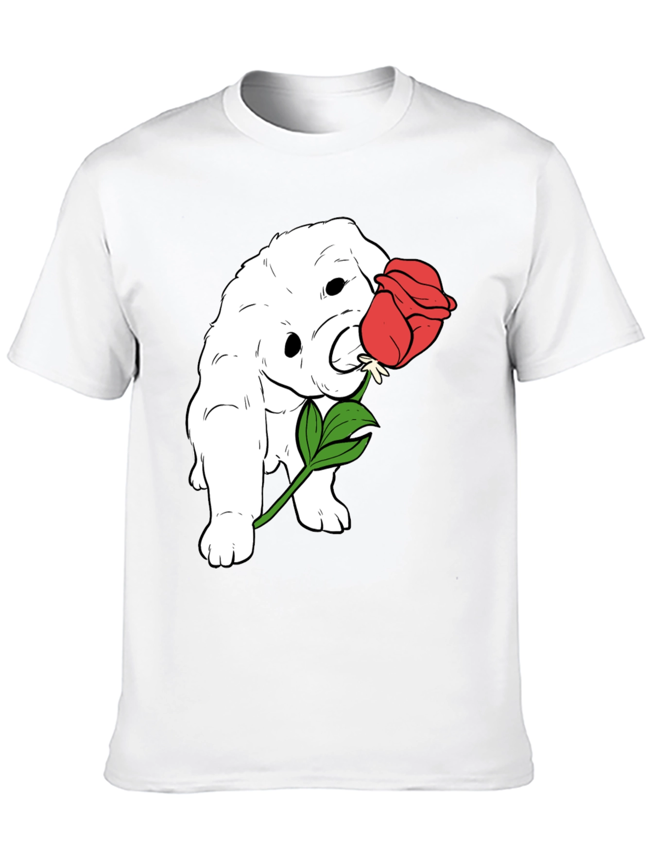 Black Dog with Rose Graphic T-Shirt view 10