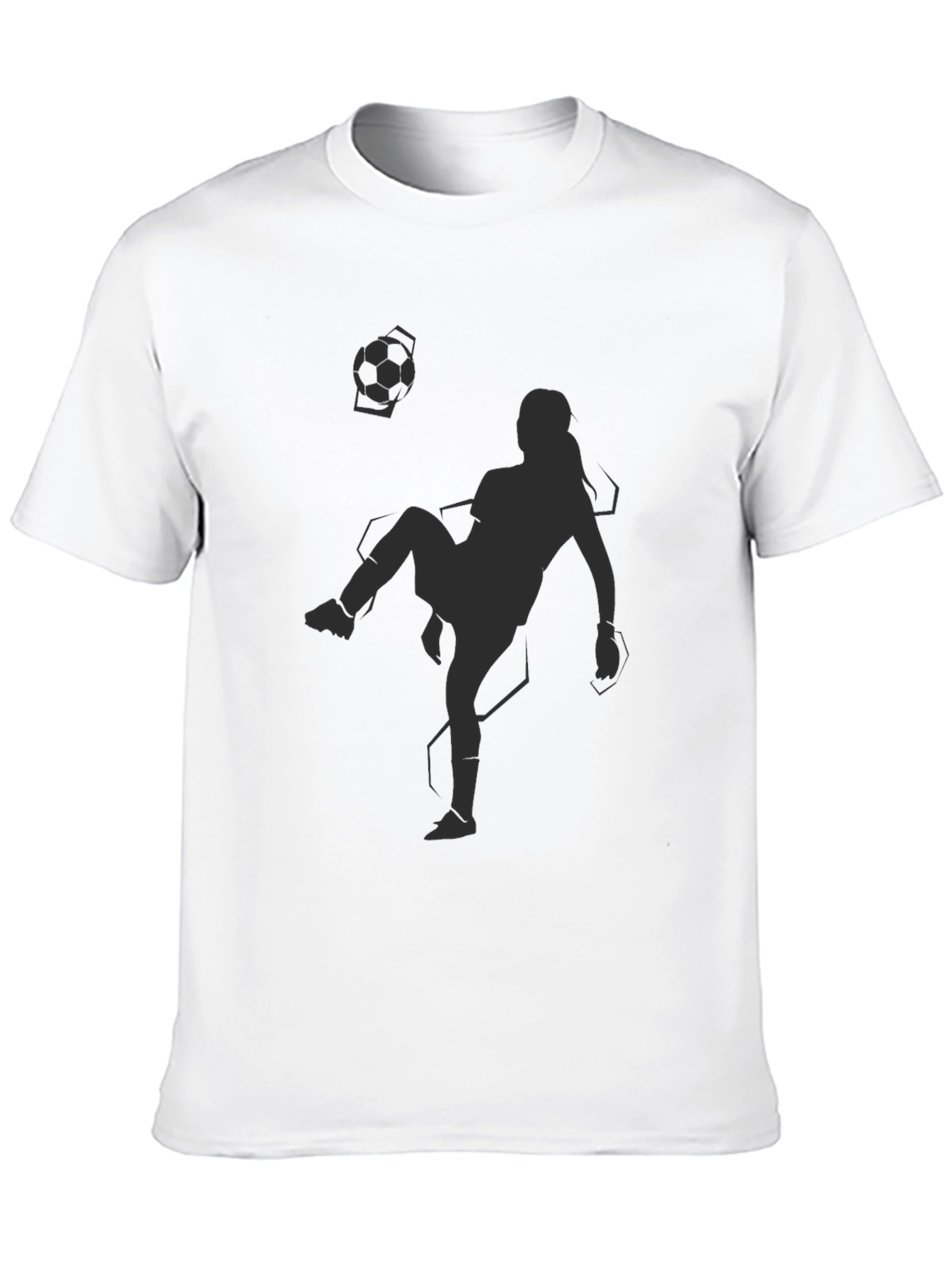 Black Soccer Player Graphic Tee - Black Cotton Blend view 10
