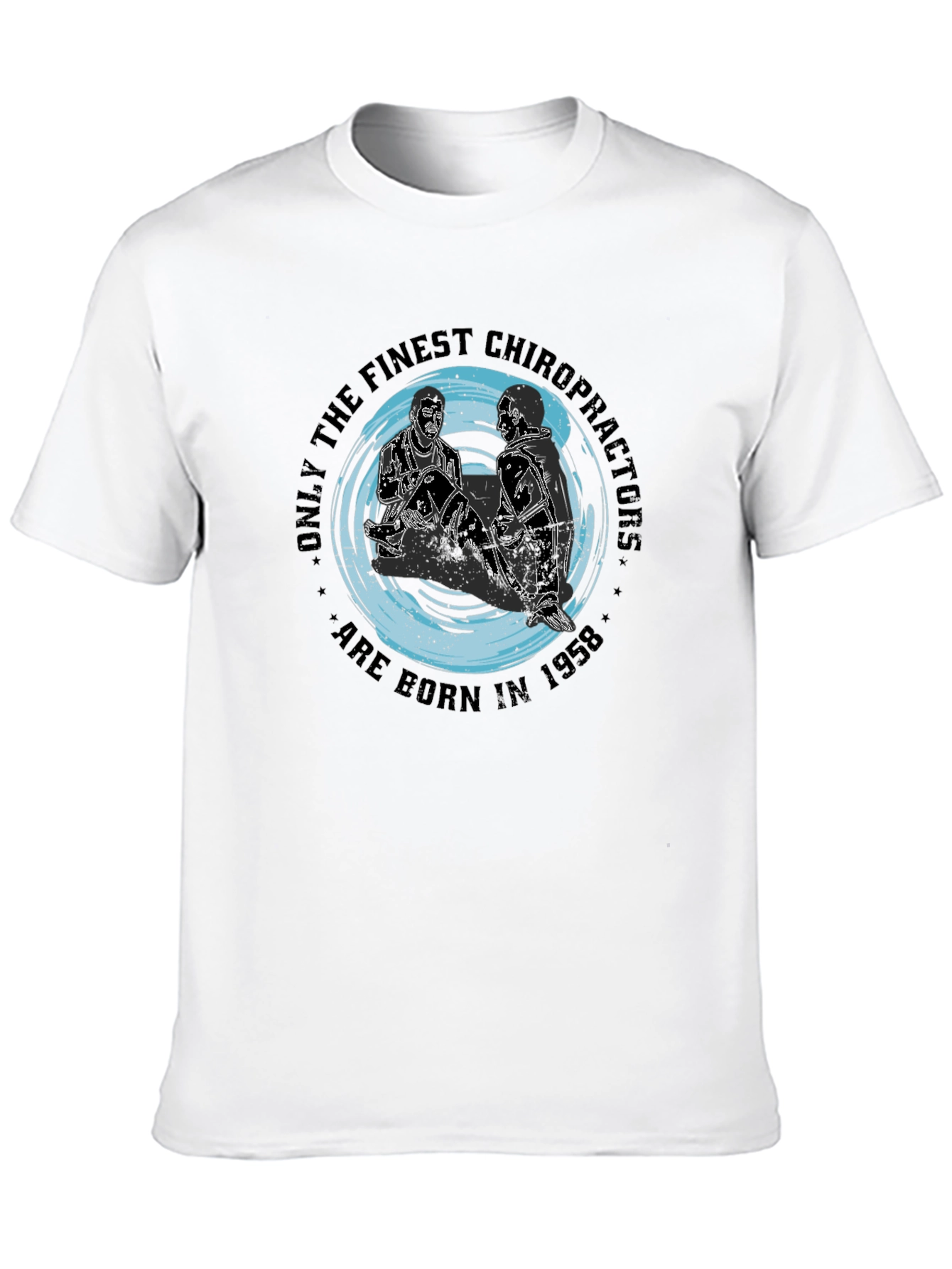 Black Finest Chiropractors Born in 1958 Black T-Shirt view 10