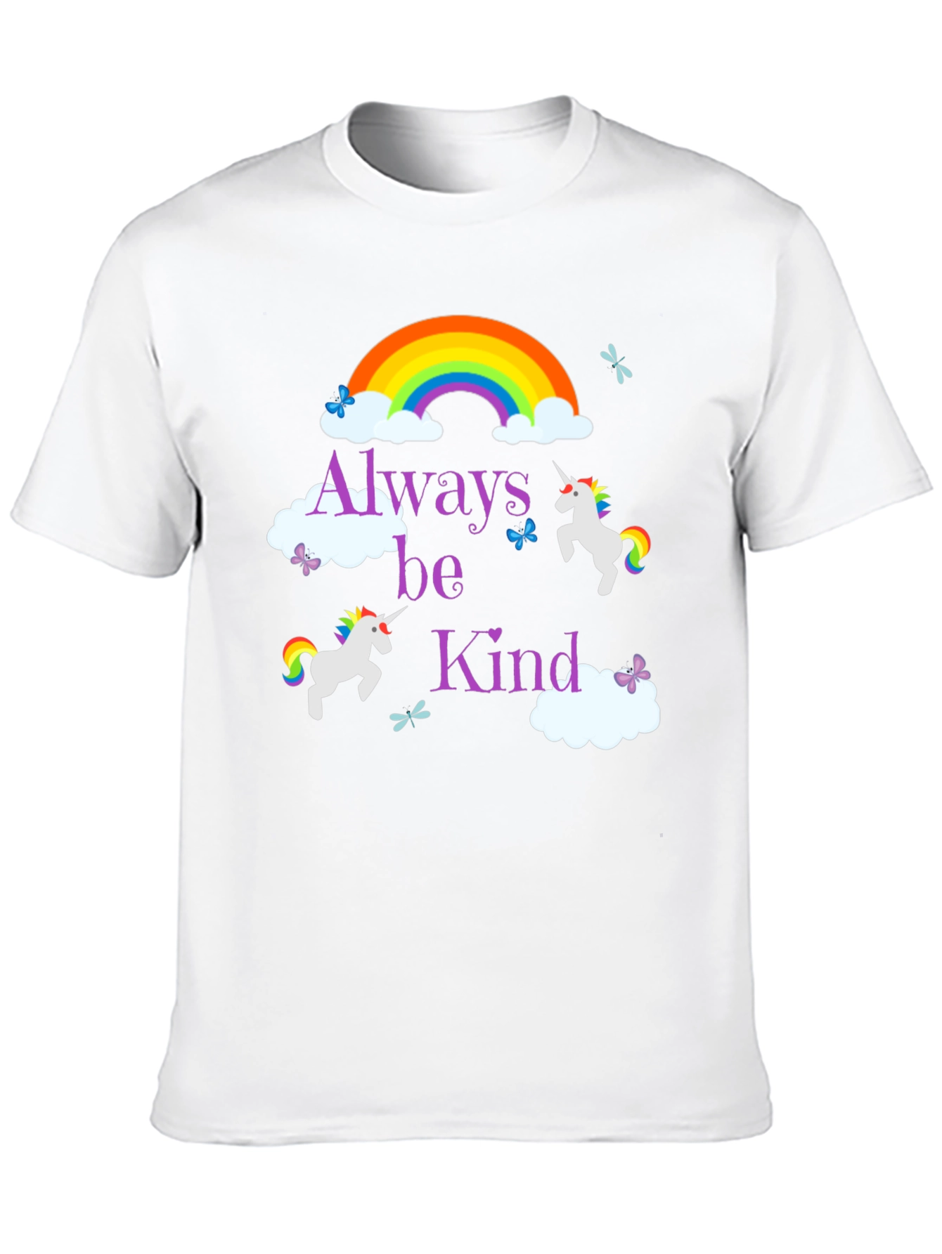 Black Always Be Kind Unicorn Rainbow T-Shirt view 10