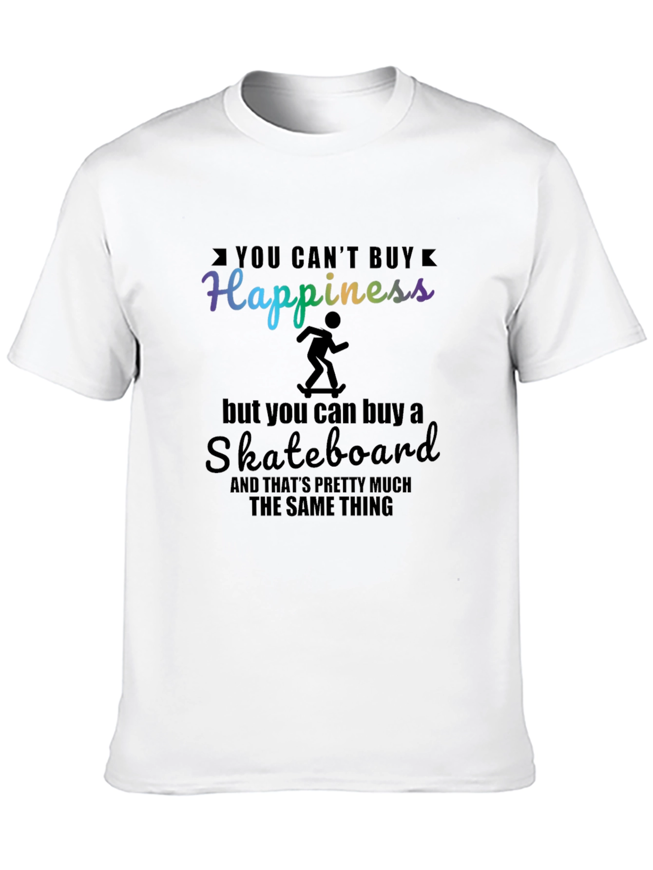 Black Happiness Skateboard T-Shirt - Buy Skateboard, Buy Happiness! view 10