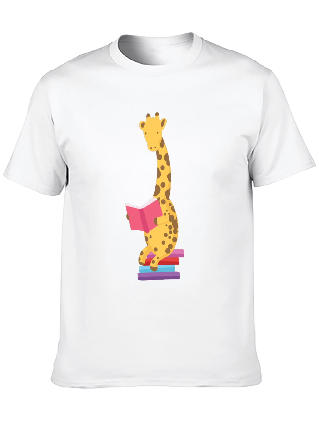 Black Reading Giraffe Graphic Tee - Soft Cotton Blend view 10