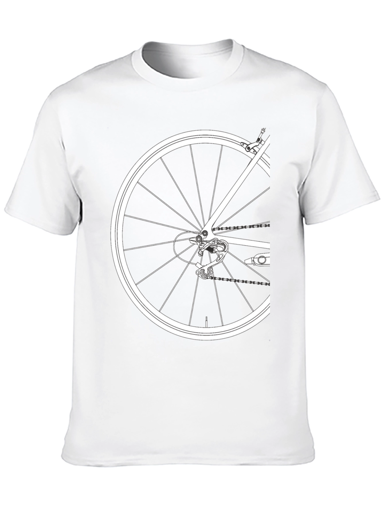 Black Bike Wheel Graphic Tee - Black Cotton T-Shirt view 10