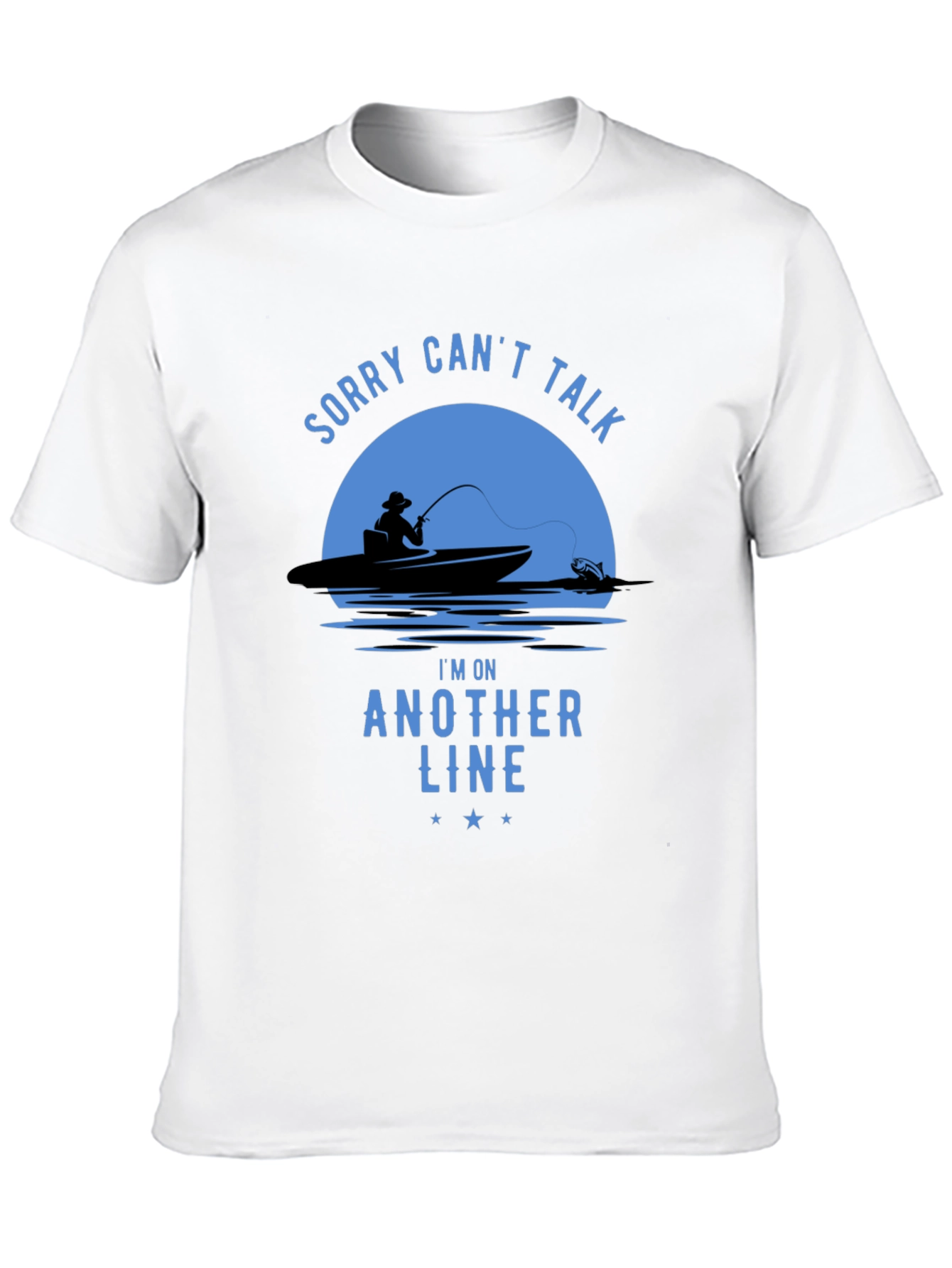 Black Fishing T-Shirt - Sorry Can't Talk, Fisherman Tee view 10