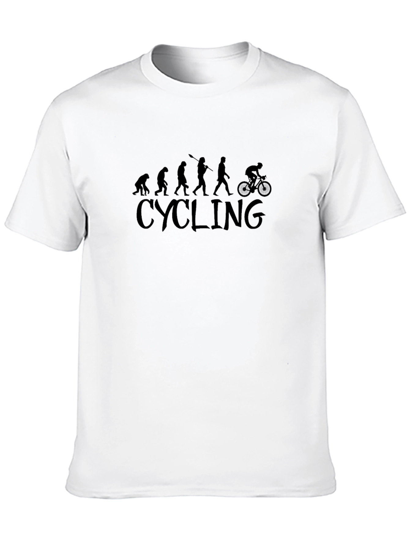 Black Cycling Evolution T-Shirt - Black Cotton Tee view 10