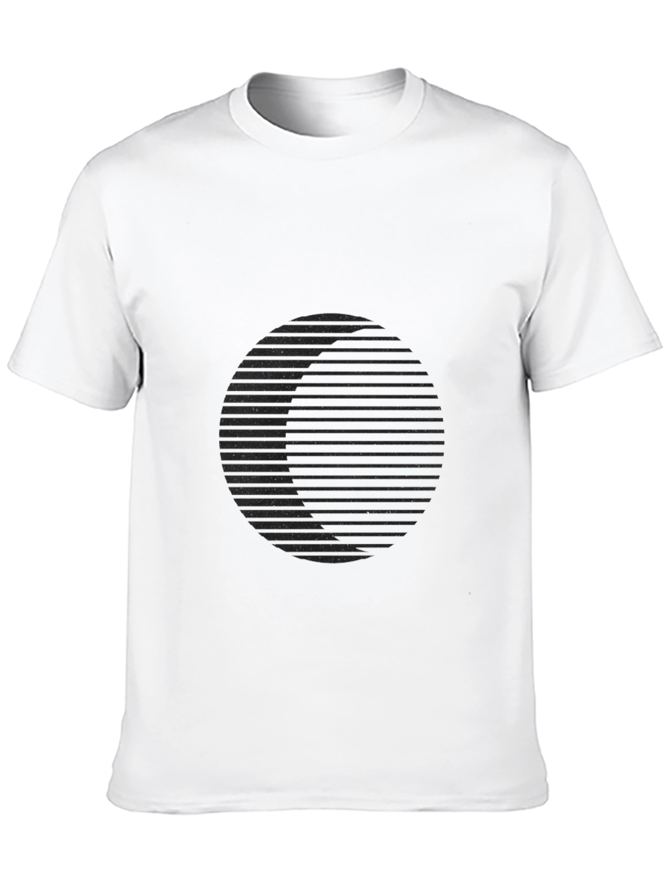 Black Abstract Circle Graphic Tee - Black Cotton Blend view 10