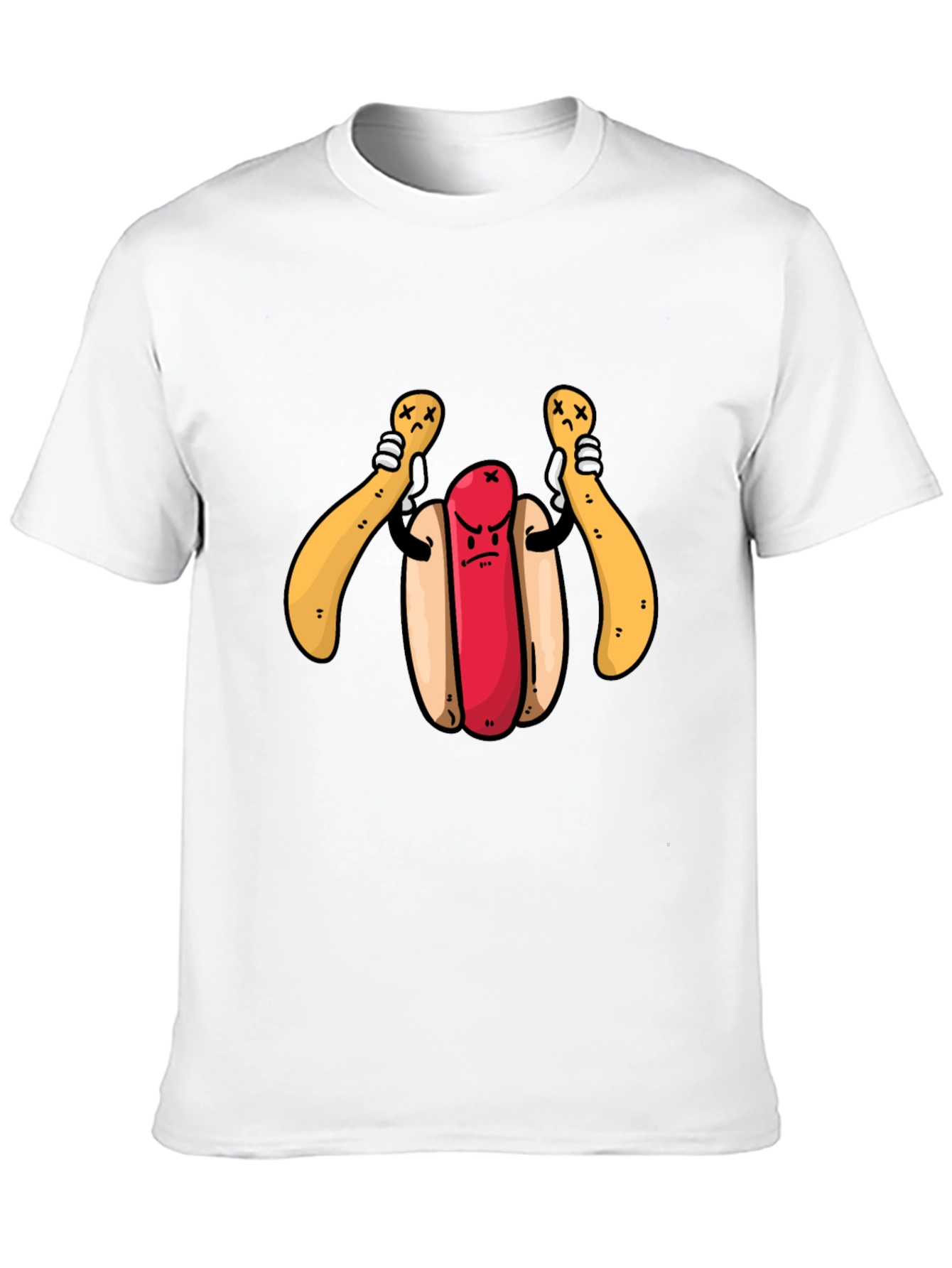Black Funny Hotdog T-Shirt - Angry Dog view 10