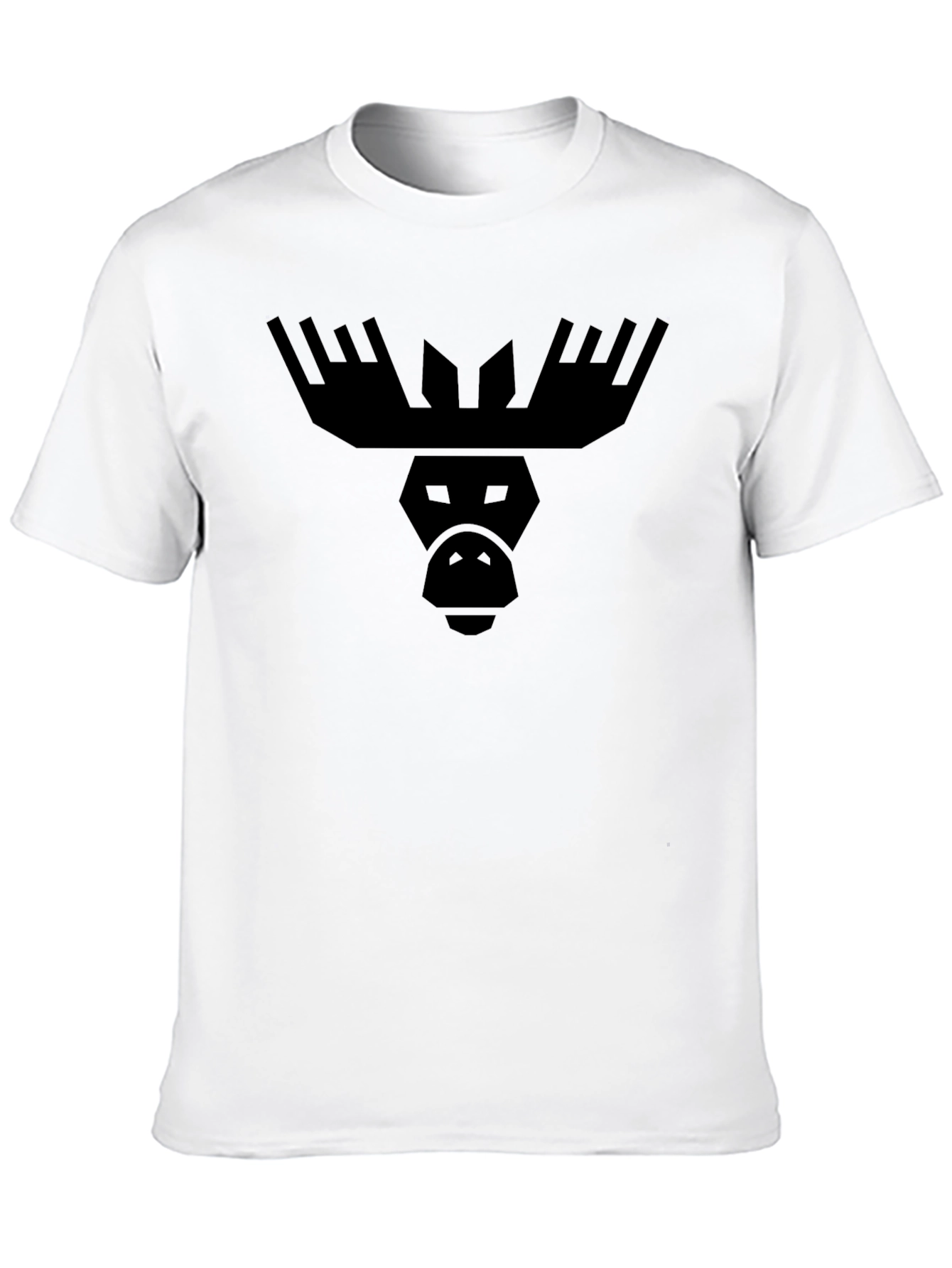 Black Geometric Moose Graphic Tee - Cool Animal Print view 10