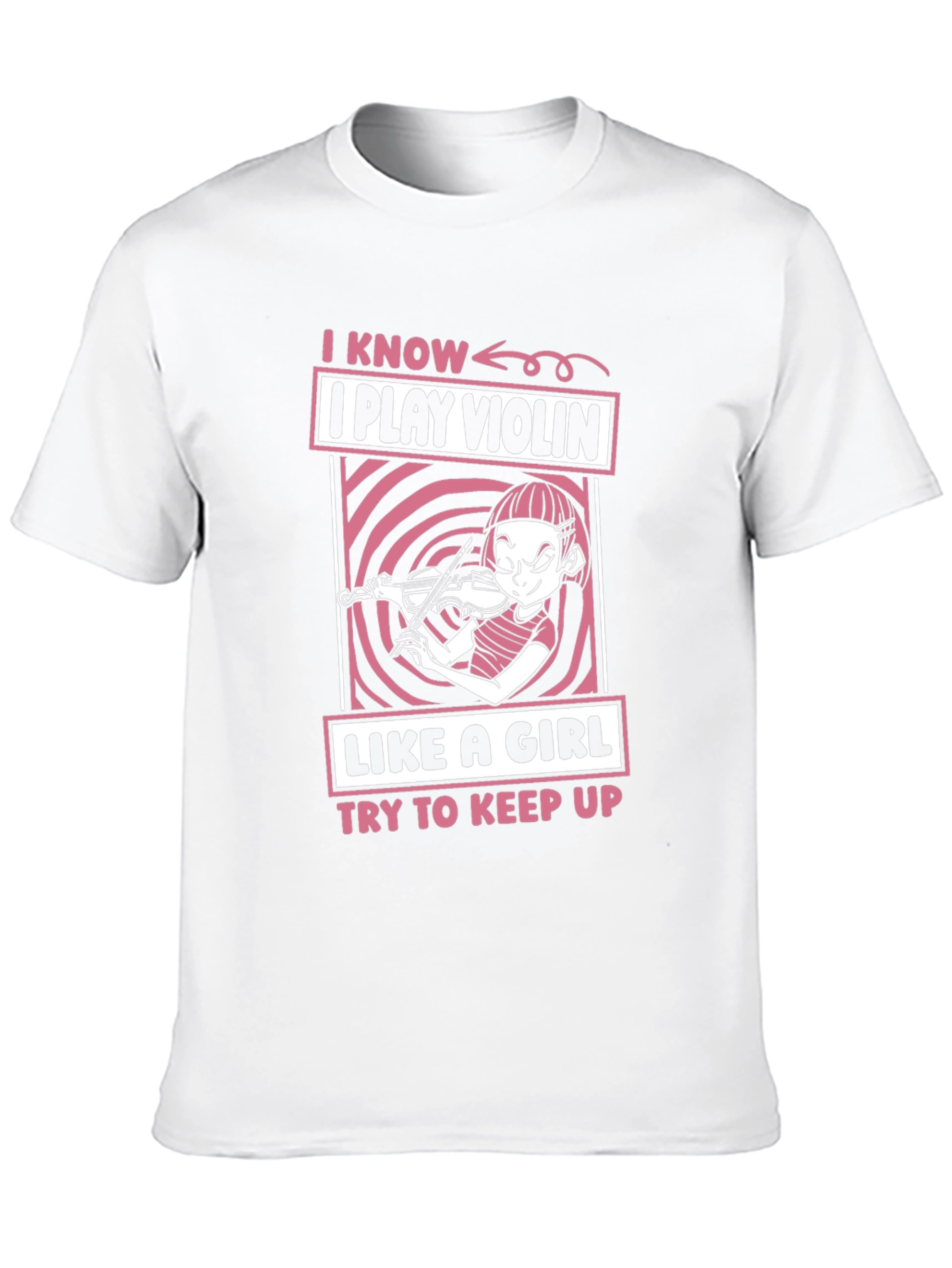 Black I Play Violin Like A Girl Funny Unisex T-Shirt view 10