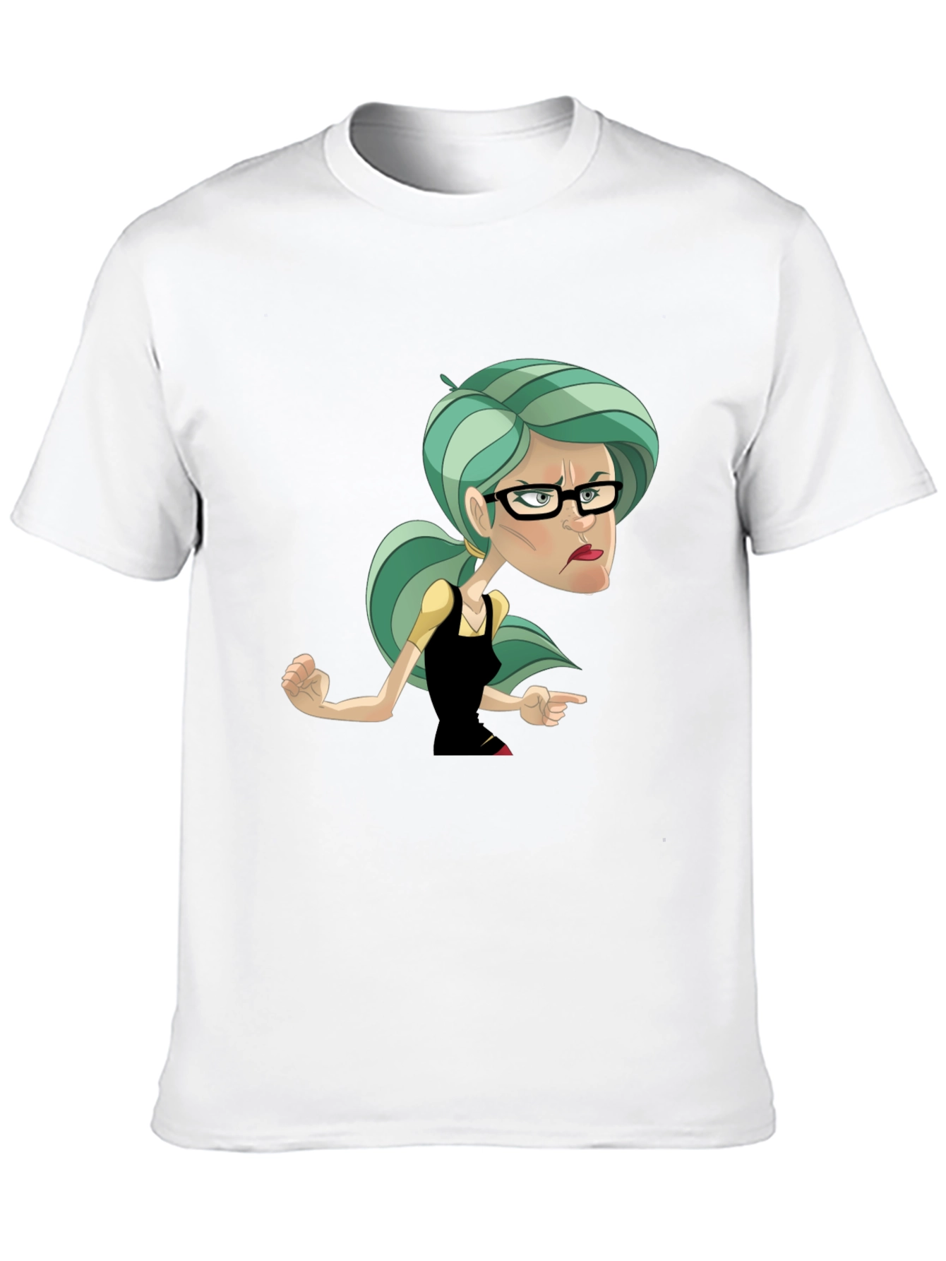 Black Sassy Cartoon Woman Graphic T-Shirt view 10