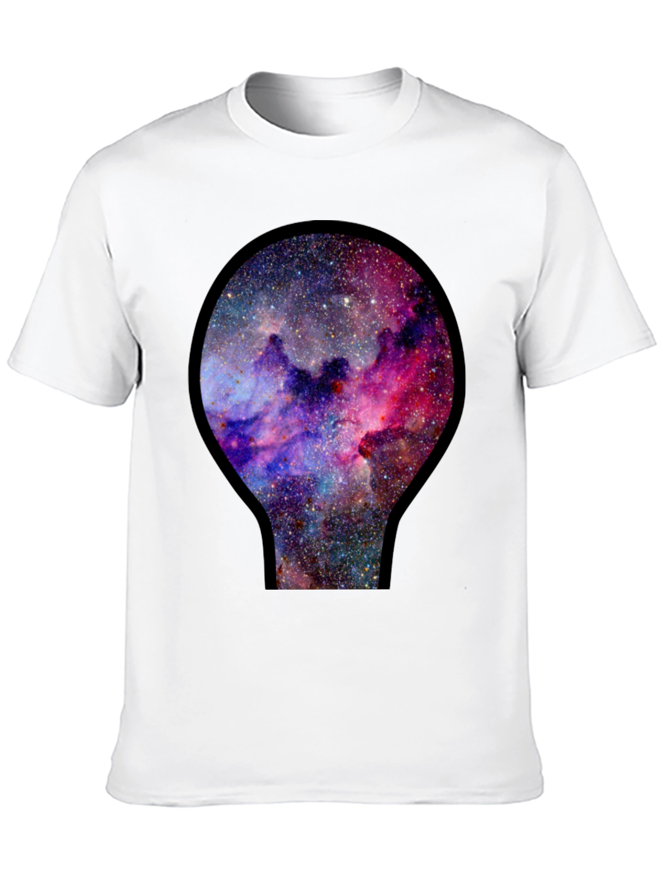 Black Galaxy Nebula Print Black T-Shirt view 10