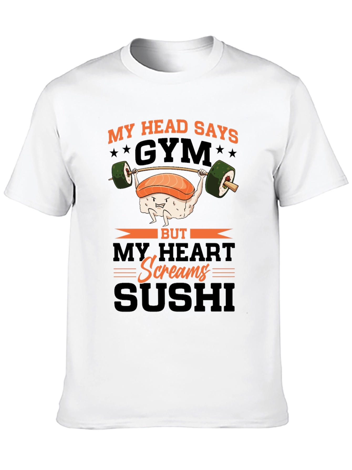Black Sushi Gym T-Shirt - Humorous Workout Tee view 10