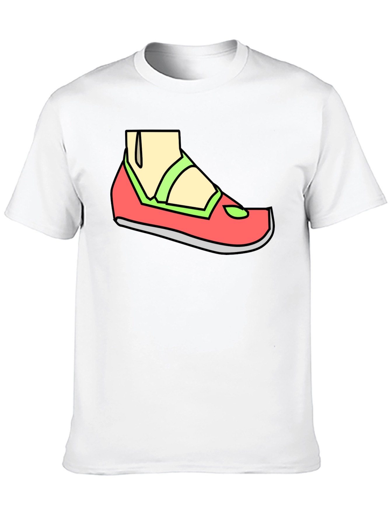 Black Cartoon Shoe T-Shirt - Casual Black Tee view 10