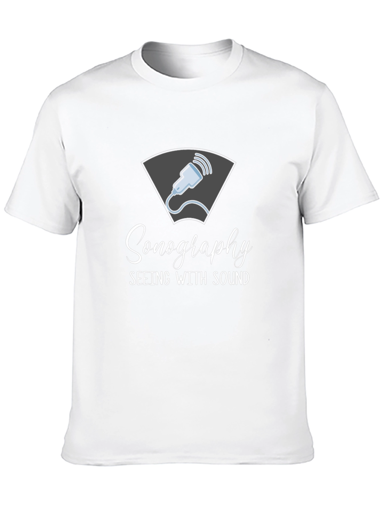 Black Sonography Seeing with Sound Graphic T-Shirt view 10