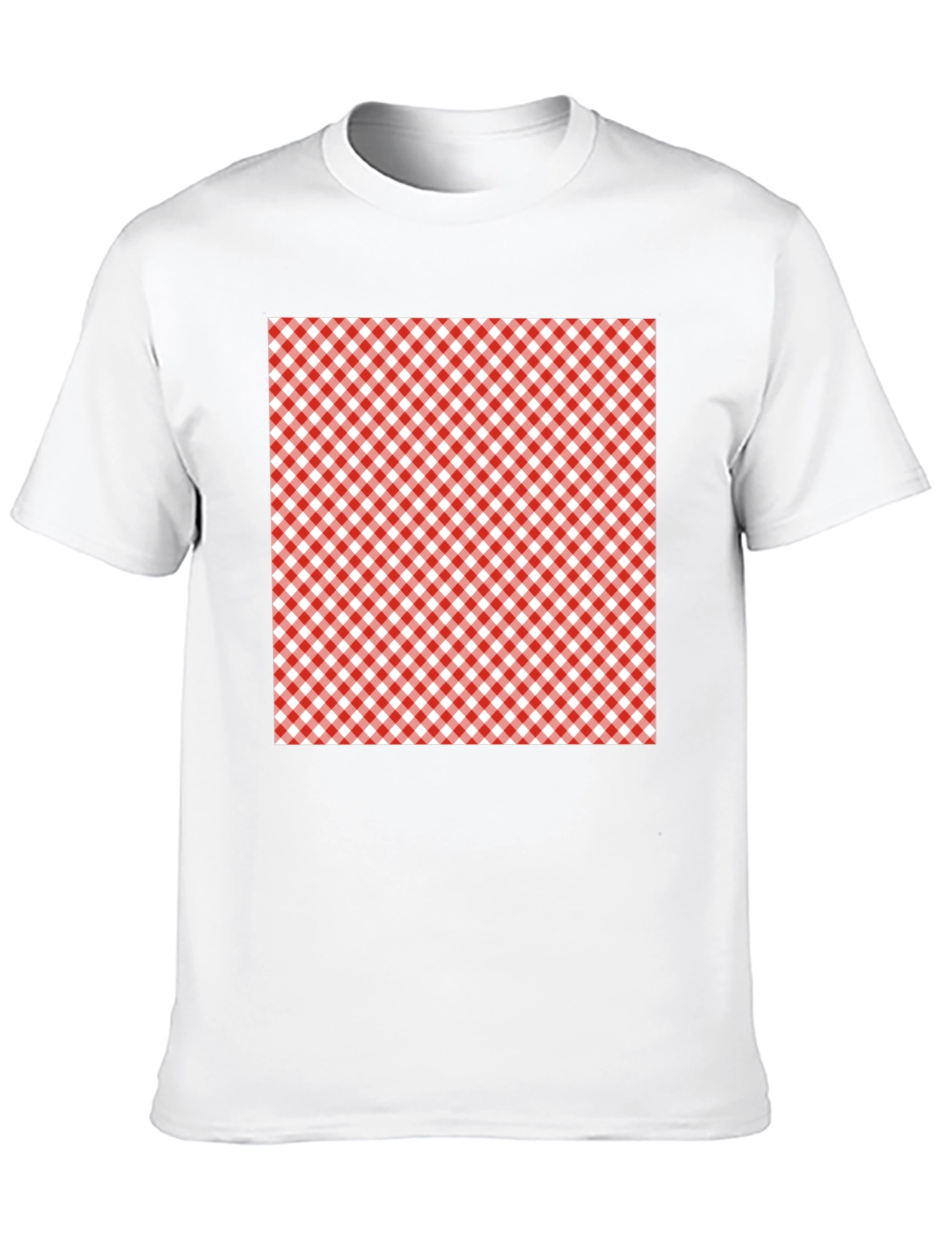 Black Red & White Gingham Patterned T-Shirt view 10