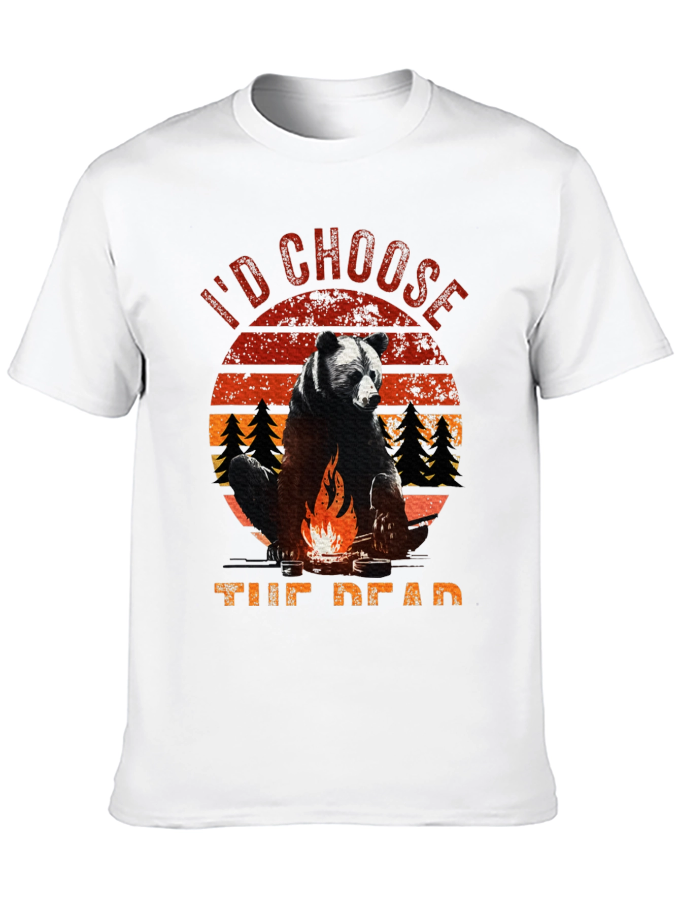 Black I'd Choose the Dead Bear Campfire T-Shirt view 10