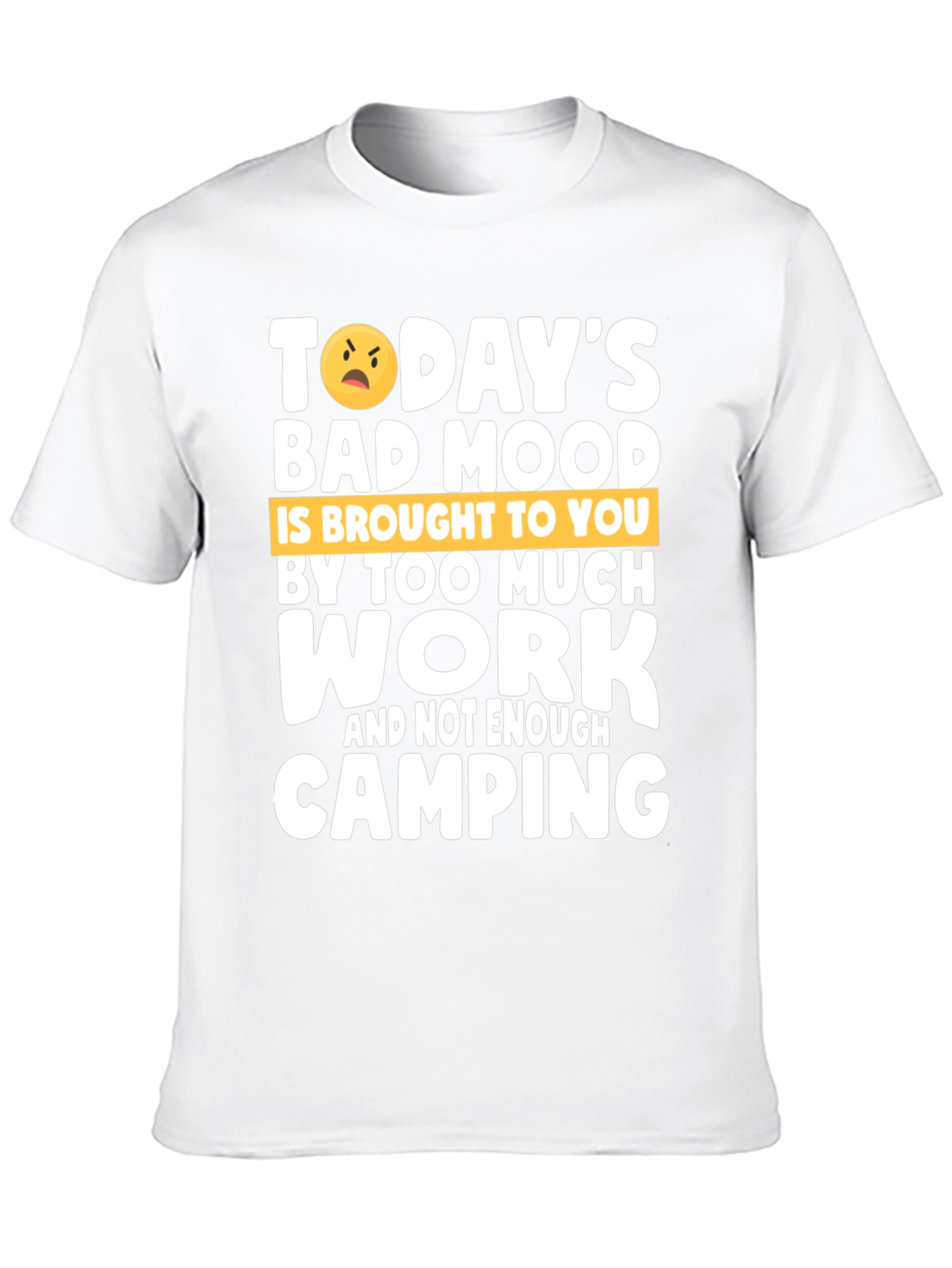 Black Funny Camping Graphic T-Shirt - Bad Mood Work Humor view 10