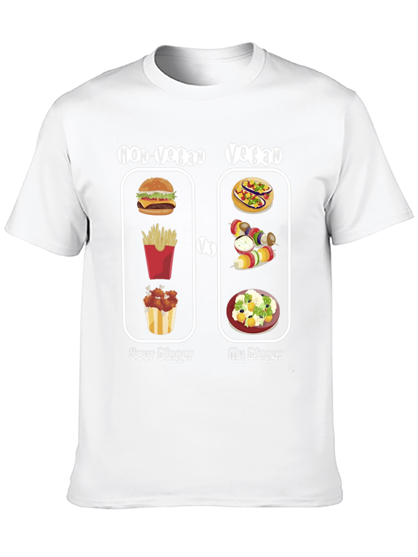 Black Vegan vs Non-Vegan Dinner T-Shirt view 10