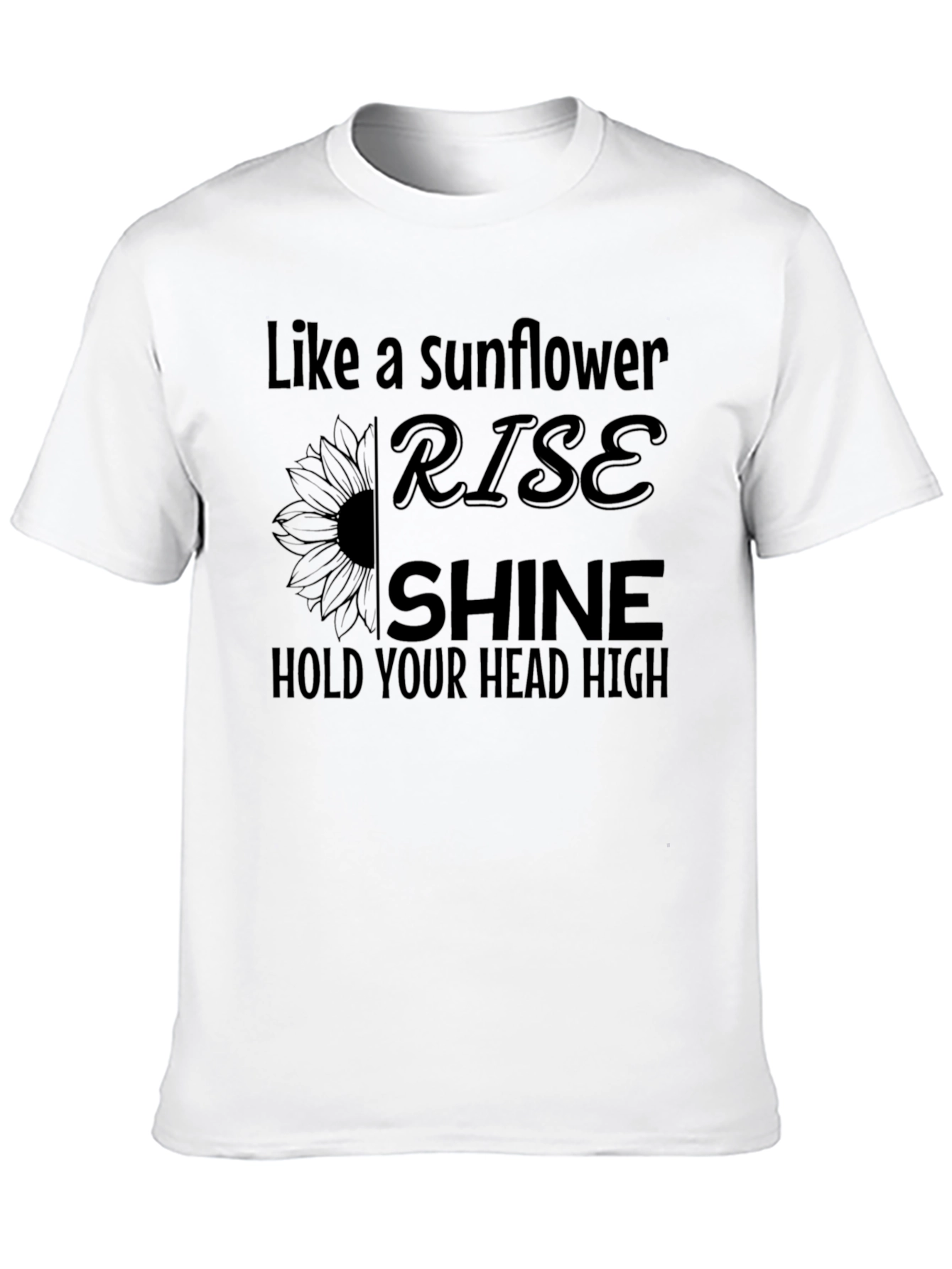 Black Sunflower Rise Shine Black Graphic T-Shirt view 10