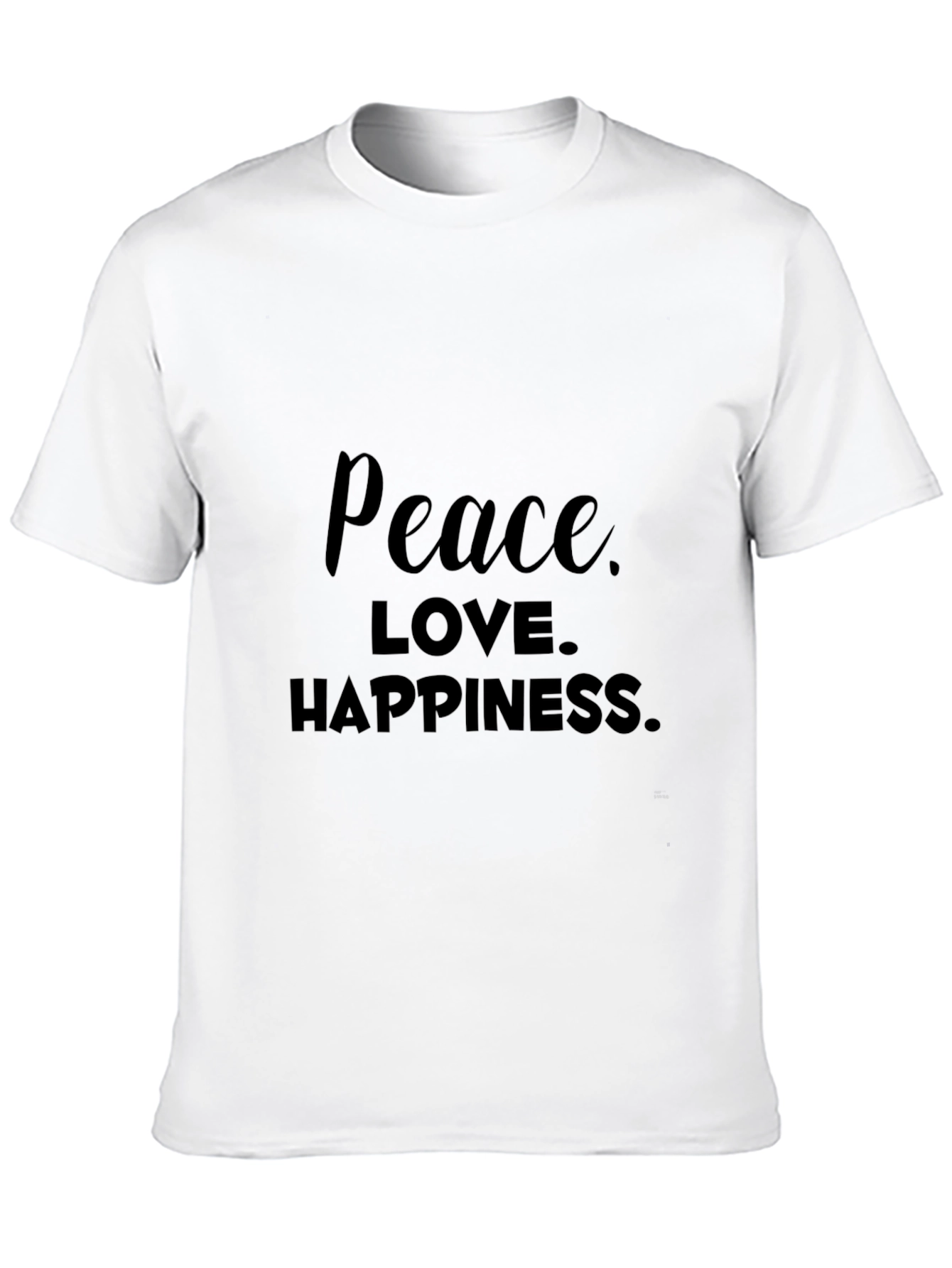Black Peace Love Happiness Black Graphic Tee view 10