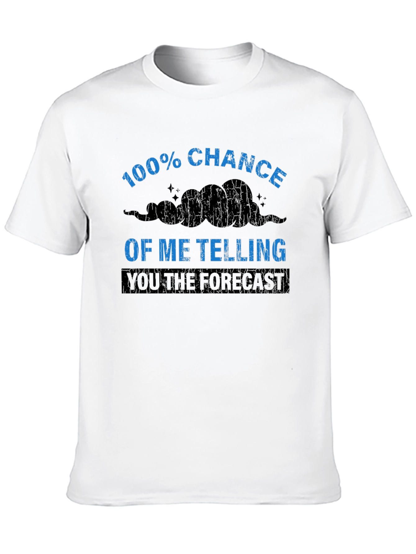 Black Funny Weather Forecast Men's Black T-Shirt view 10